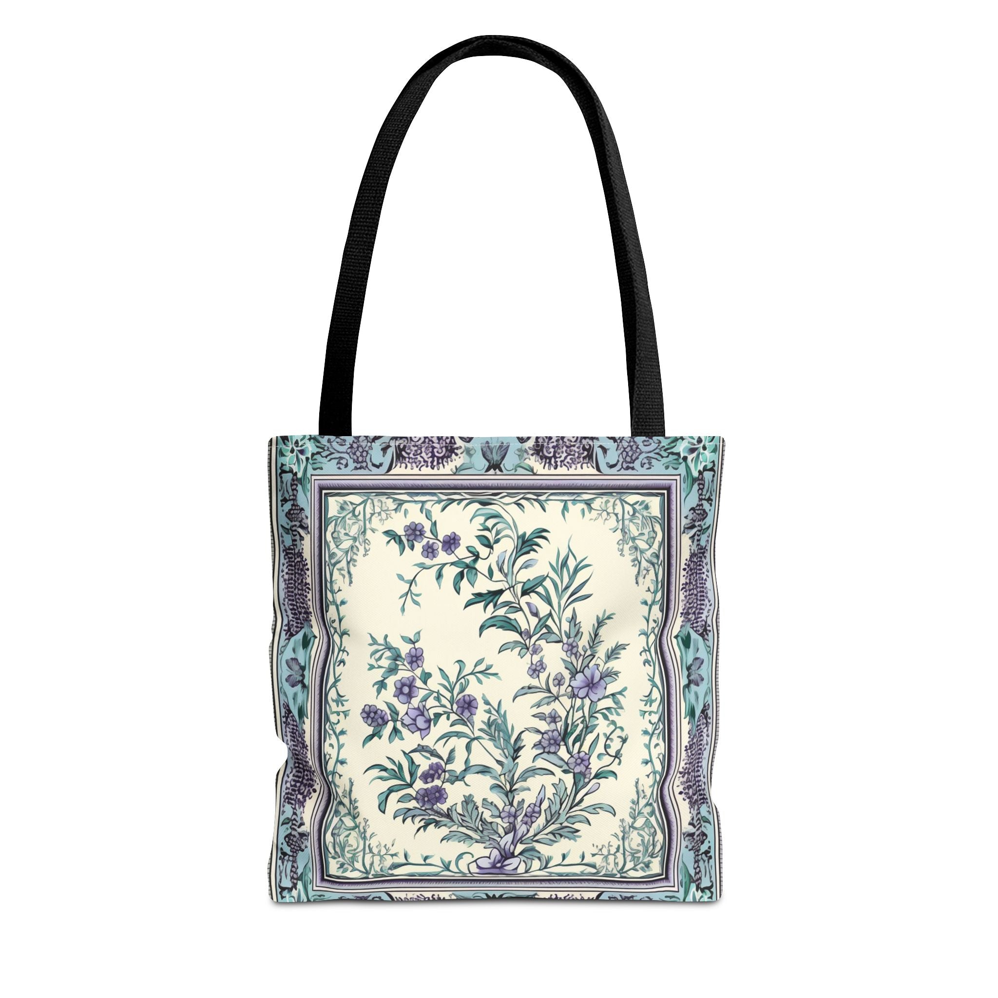 Elegant Botanical Canvas Tote Bag - Eco-Friendly Floral Shopping Bag - Darwin & Rose
