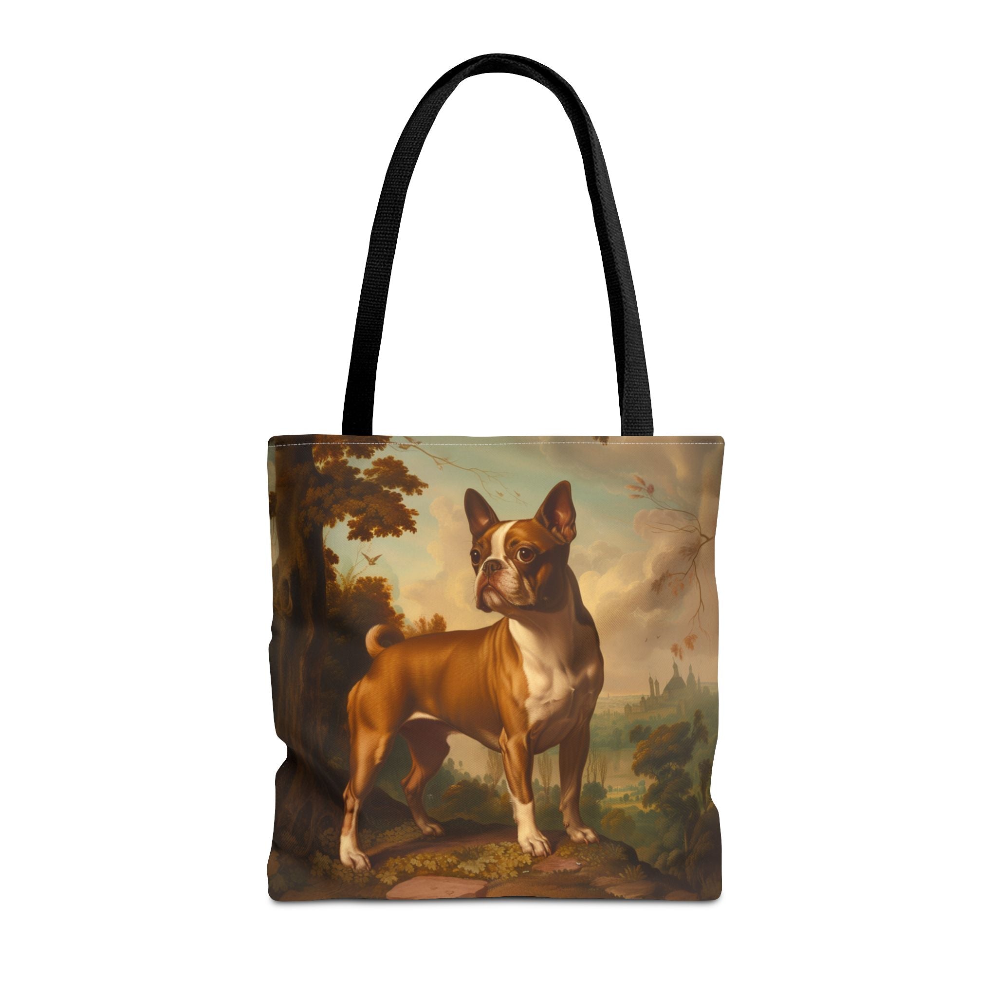 Boston Terrier Elegant Canvas Tote Bag for Dog Lovers, Landscape Design - Darwin & Rose