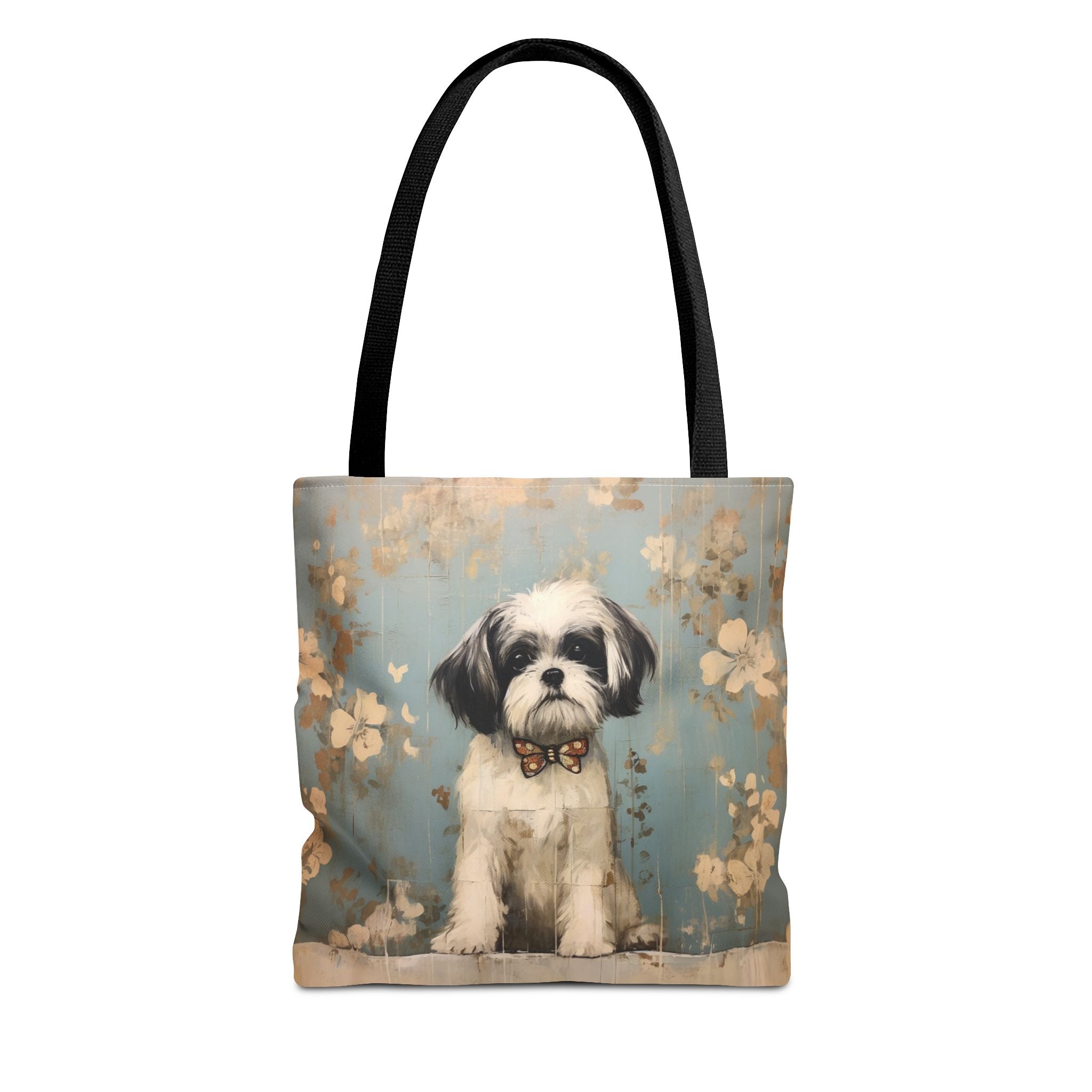 Shih Tzu Bloom Tote Bag, Vintage Floral Canvas for Dog Lovers - Darwin & Rose