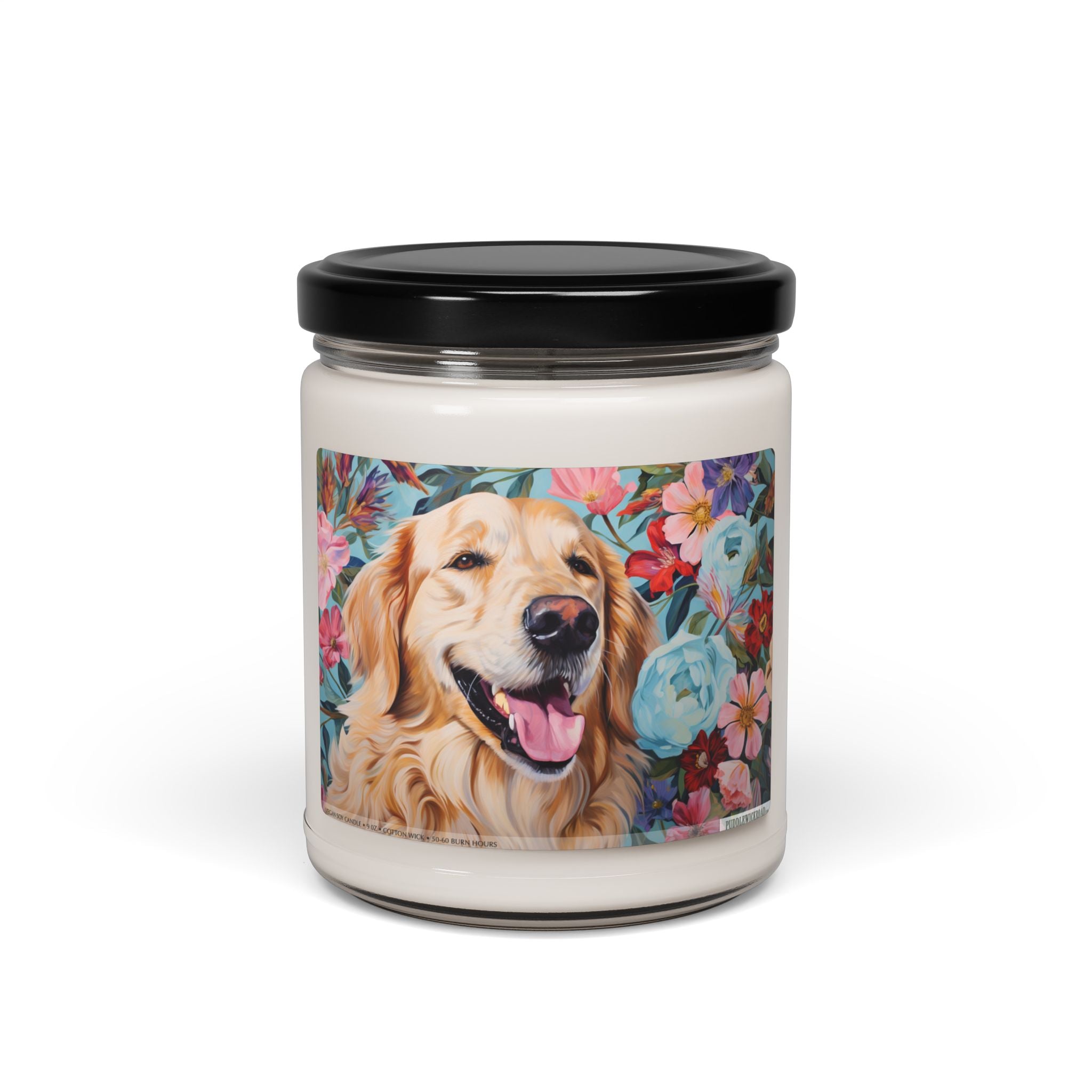 Golden Retriever Floral Candle - Dog Lover Gift with Signature Scents - Darwin & Rose