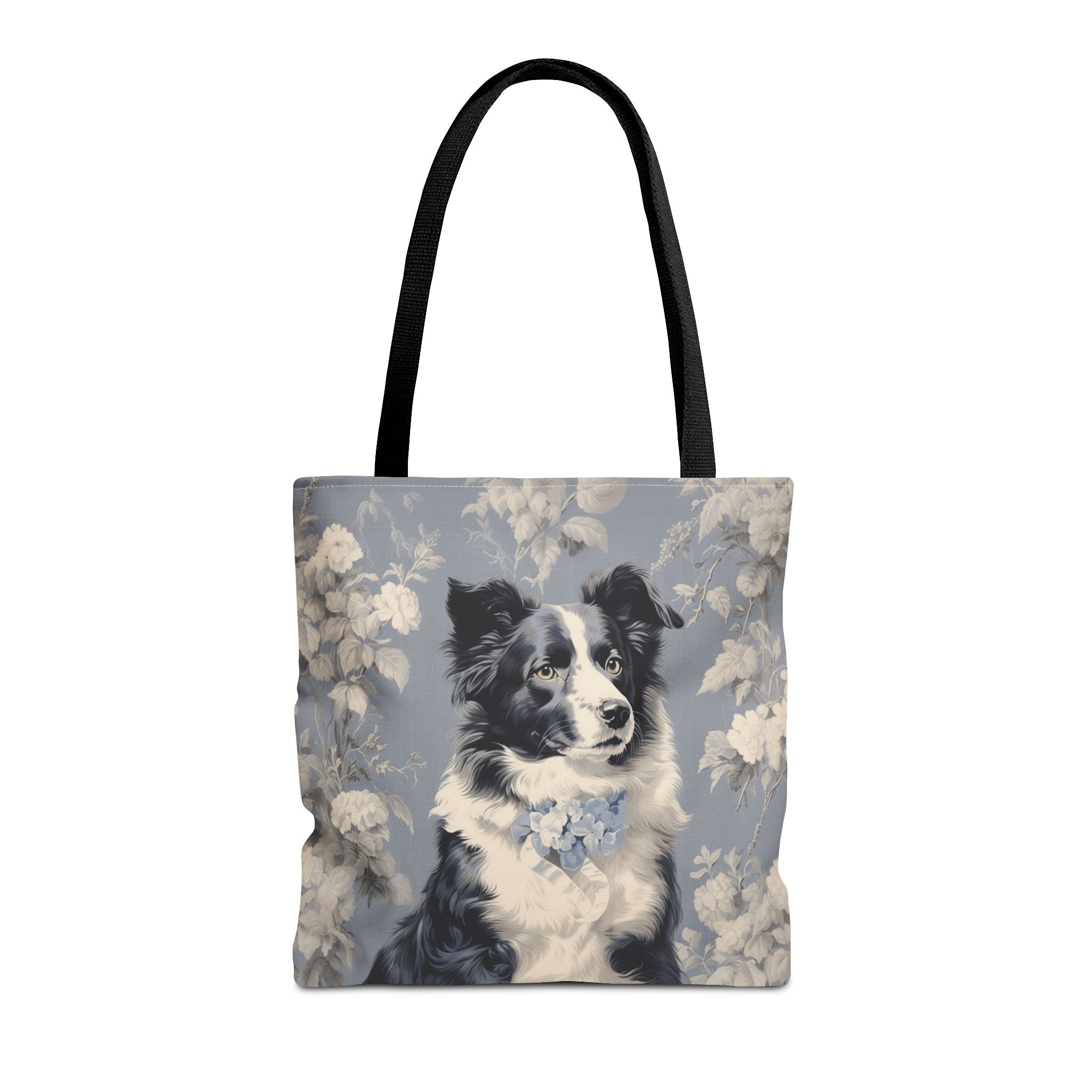 Border Collie Floral Elegance Tote Bag, Eco-Friendly Canvas Market Bag - Darwin & Rose