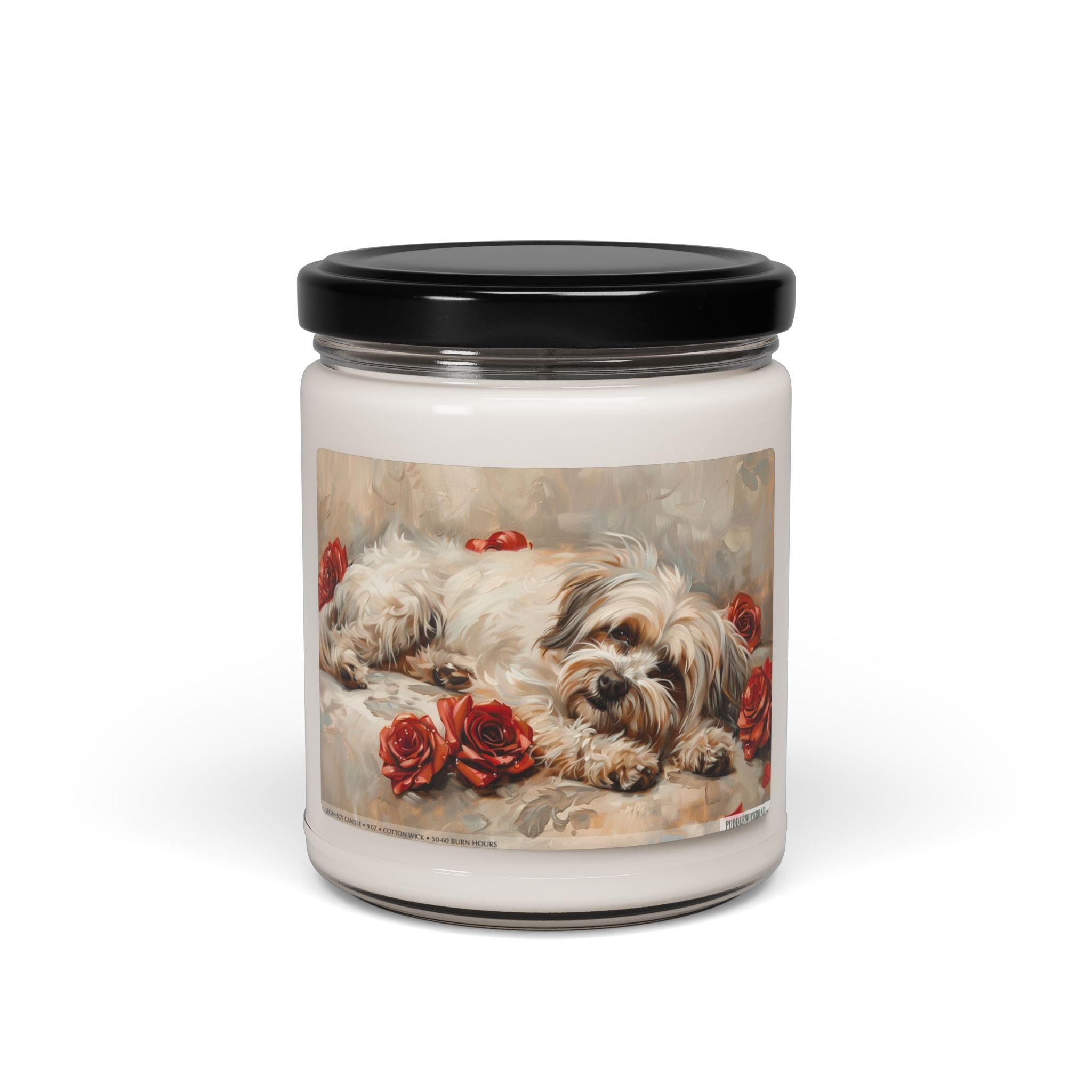 Havanese Comfort Candle - Pet Lover Gift with Vintage Floral Art - Darwin & Rose