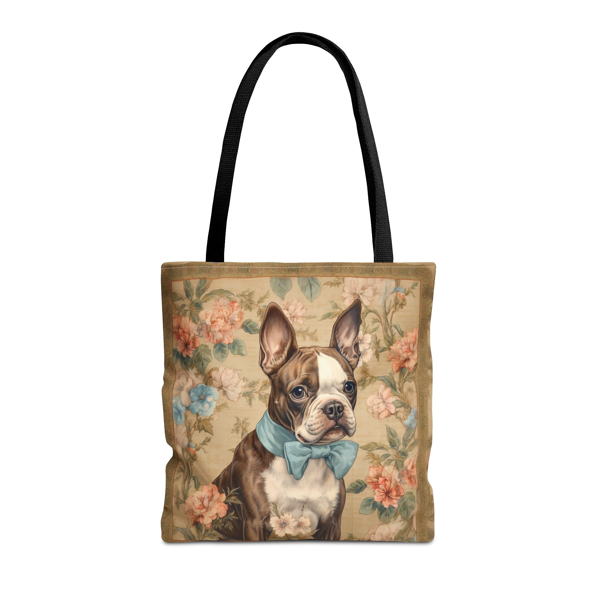 Boston Terrier Tote Bag - Floral Elegance, Eco-Friendly Market Tote - Darwin & Rose