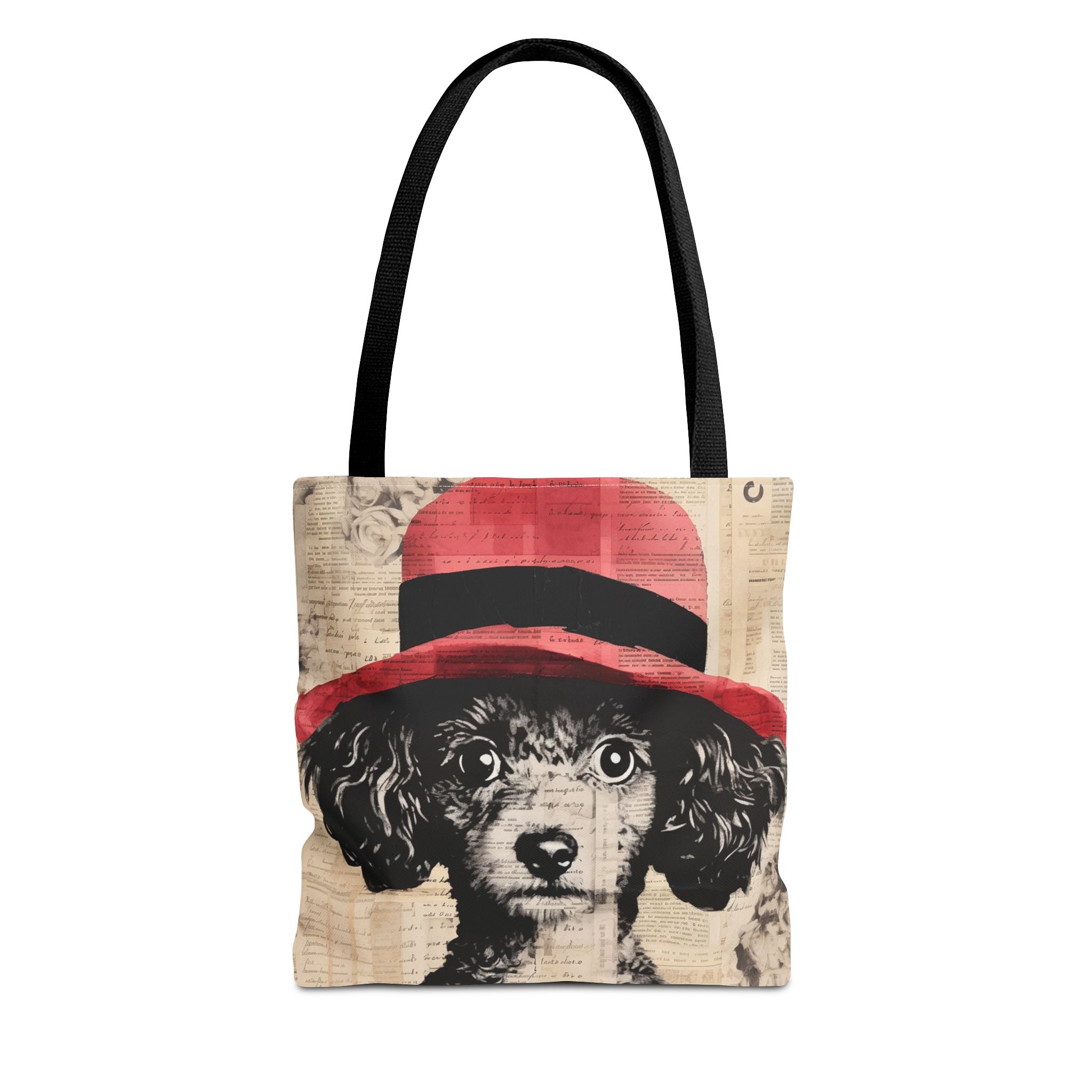 Sophisticated Poodle Tote Bag - Chic Red Hat Design Canvas Tote - Darwin & Rose