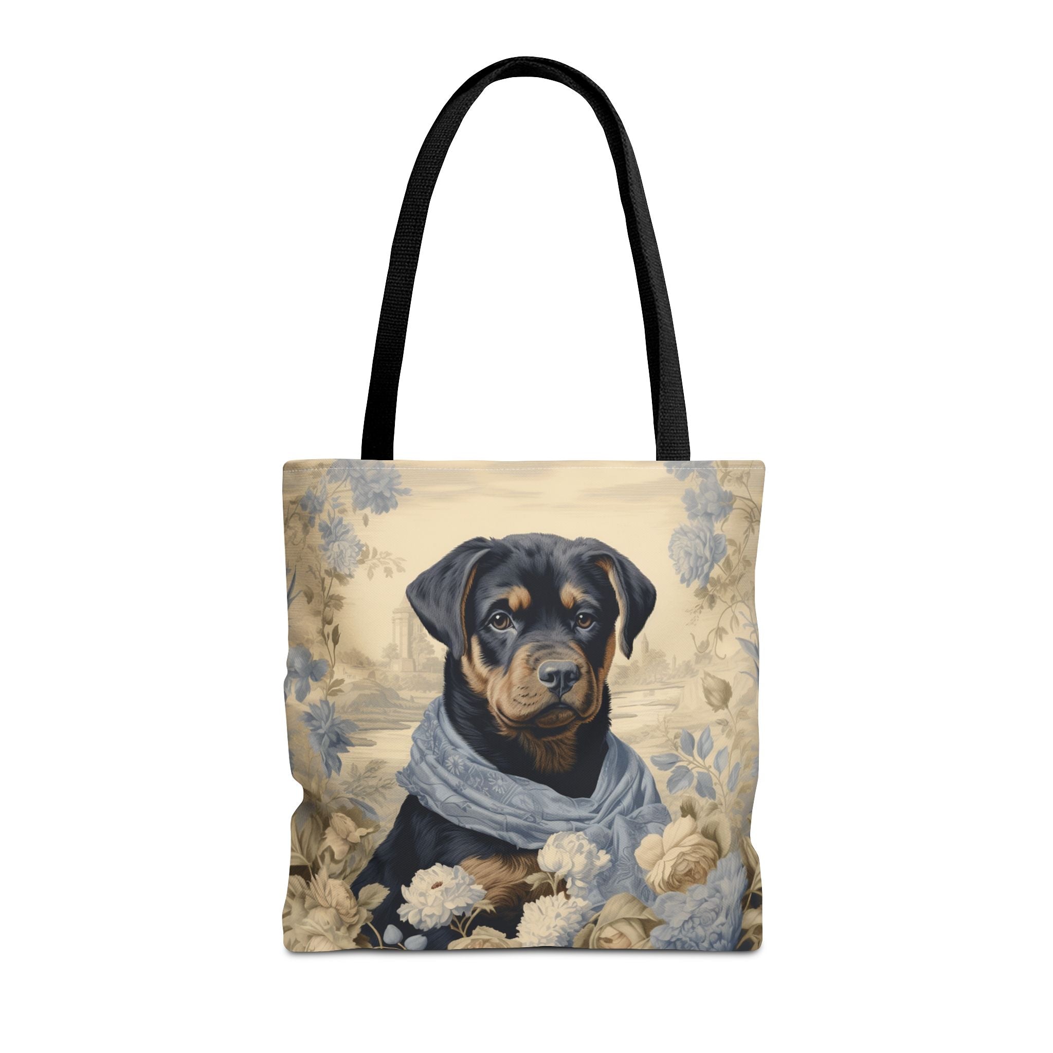 Elegant Rottweiler Tote Bag - Floral Canvas Design, Perfect Gift - Darwin & Rose