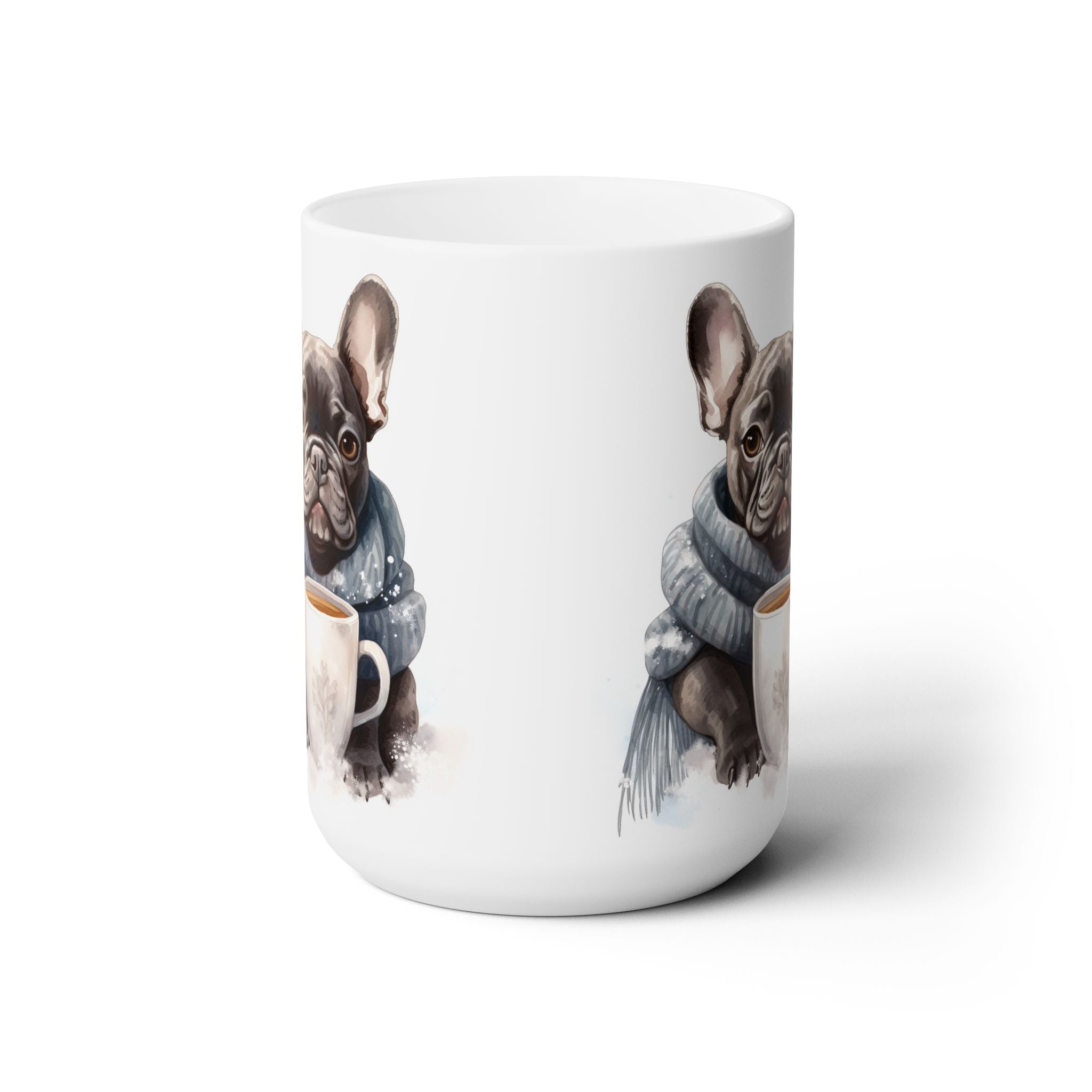 Cozy Frenchie Winter Mug - French Bulldog Coffee Cup for Dog Lovers - Darwin & Rose