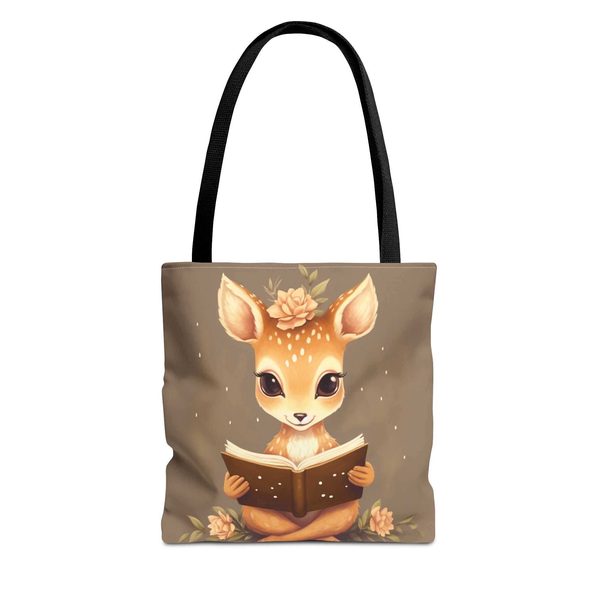 Whimsical Fawn Reader Canvas Tote Bag, Eco-Friendly Book Lover Gift - Darwin & Rose
