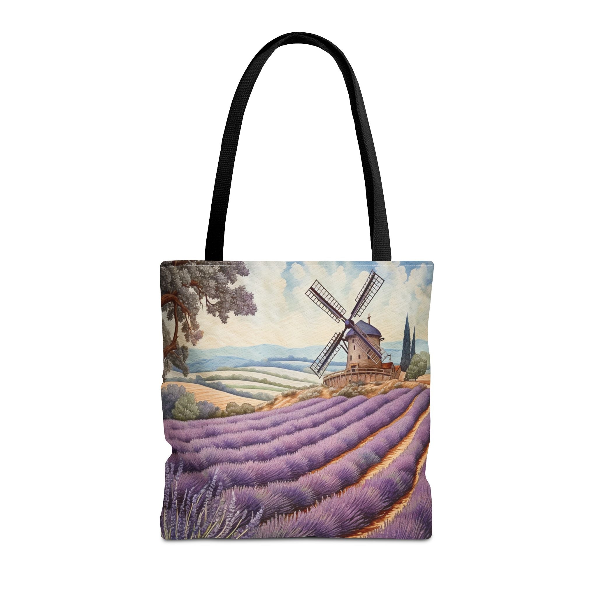Provence Lavender Windmill Art Tote Bag - Eco-Friendly and Stylish Gift - Darwin & Rose