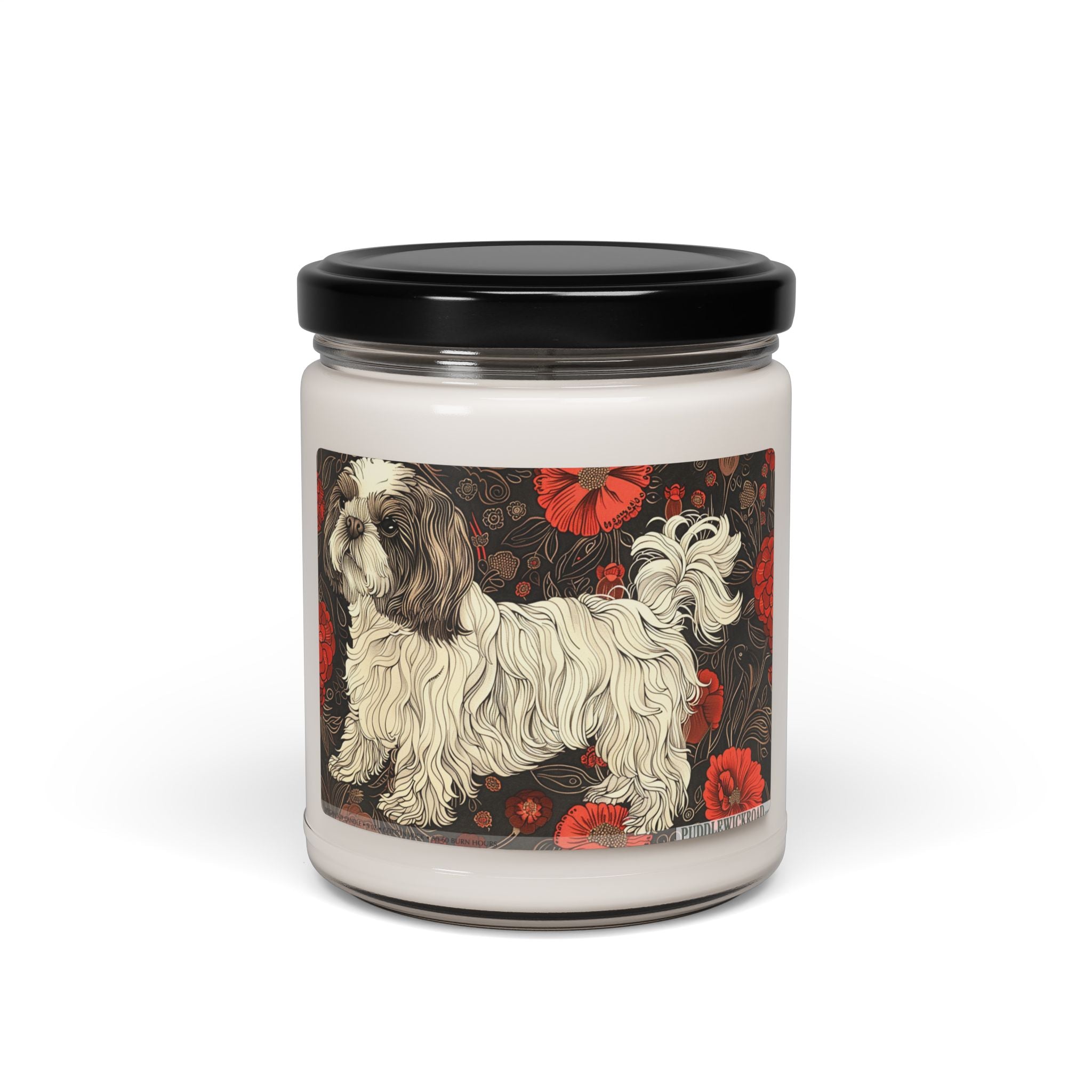 Shih Tzu Floral Soy Candle - Vintage Pet Lover Gift - Darwin & Rose