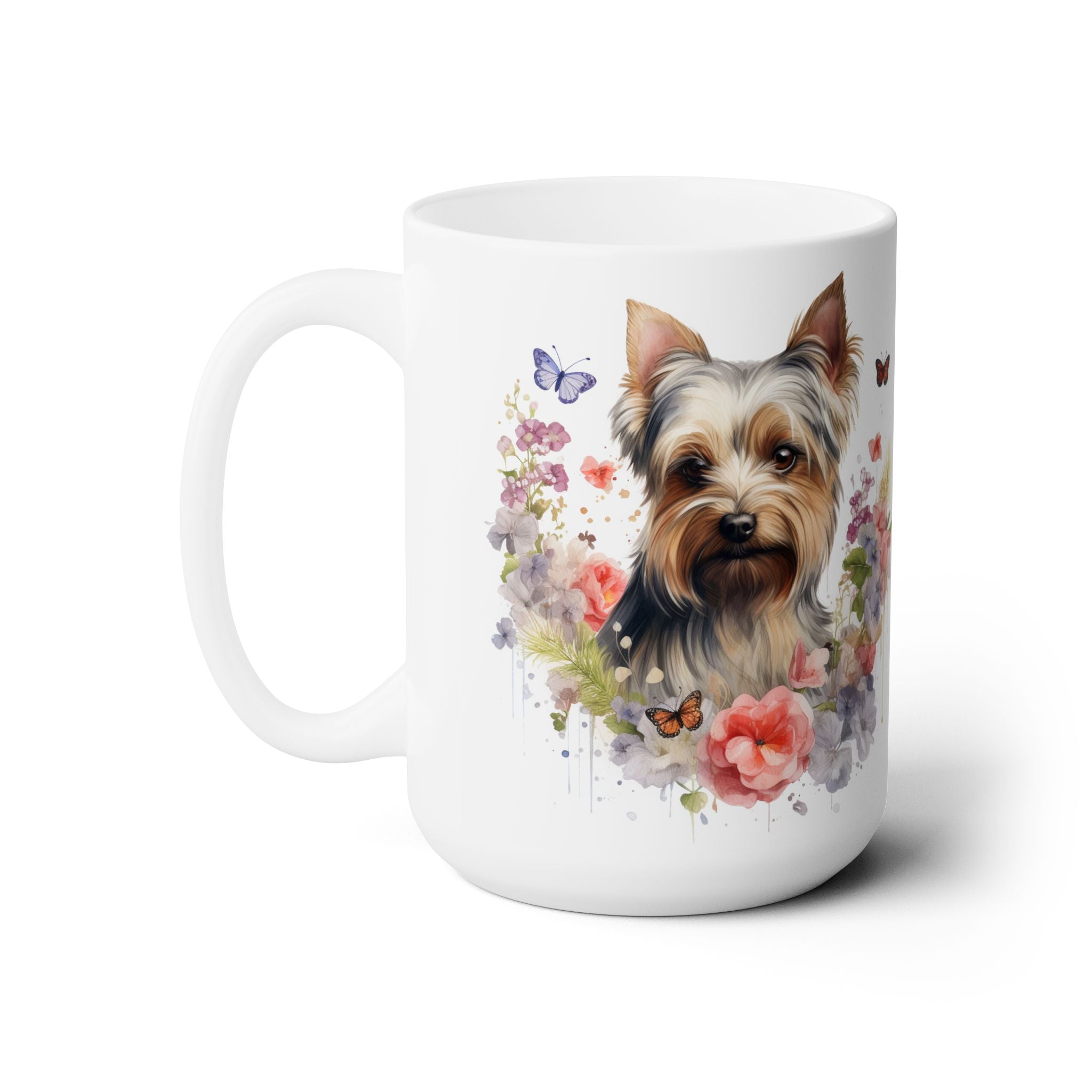 Yorkie Bliss Floral Coffee Mug - Yorkshire Terrier Gift for Dog Lovers - Darwin & Rose