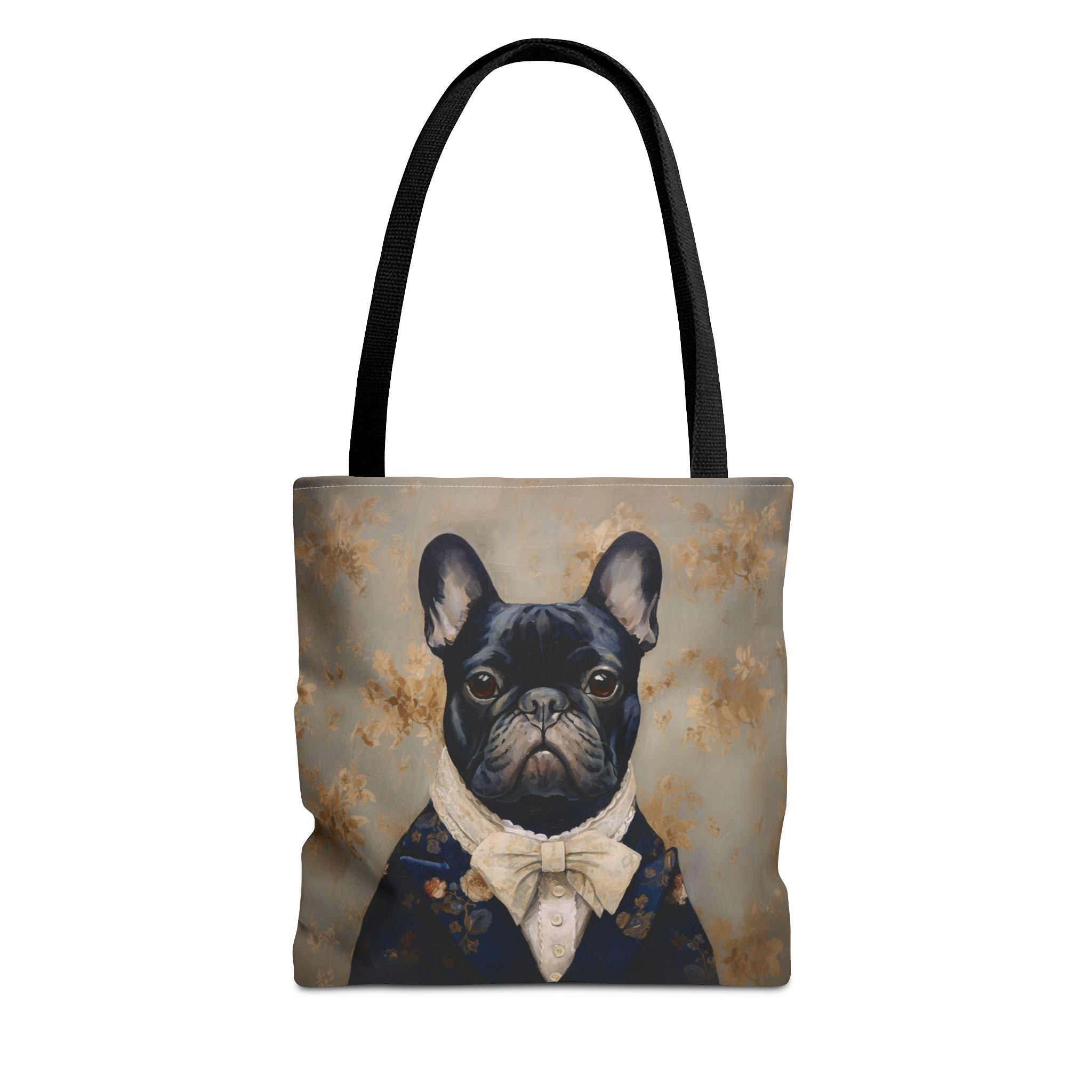 French Bulldog Aristocrat Tote Bag, Vintage Floral Eco Canvas for Dog Lovers - Darwin & Rose