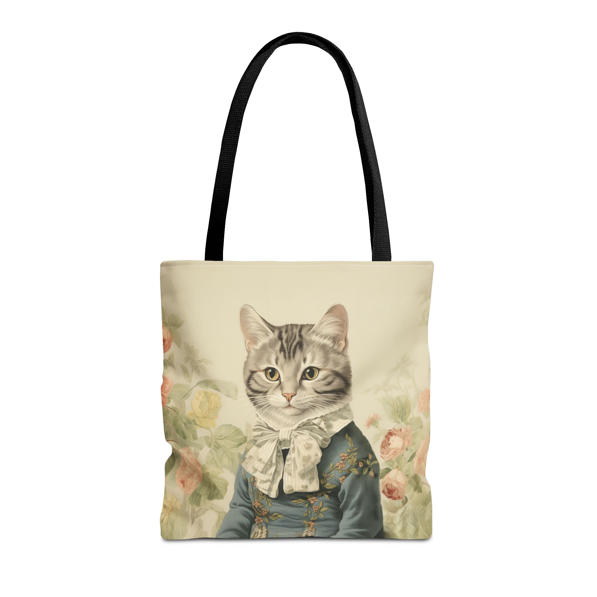Vintage American Shorthair Cat Tote Bag with Floral Design - Darwin & Rose