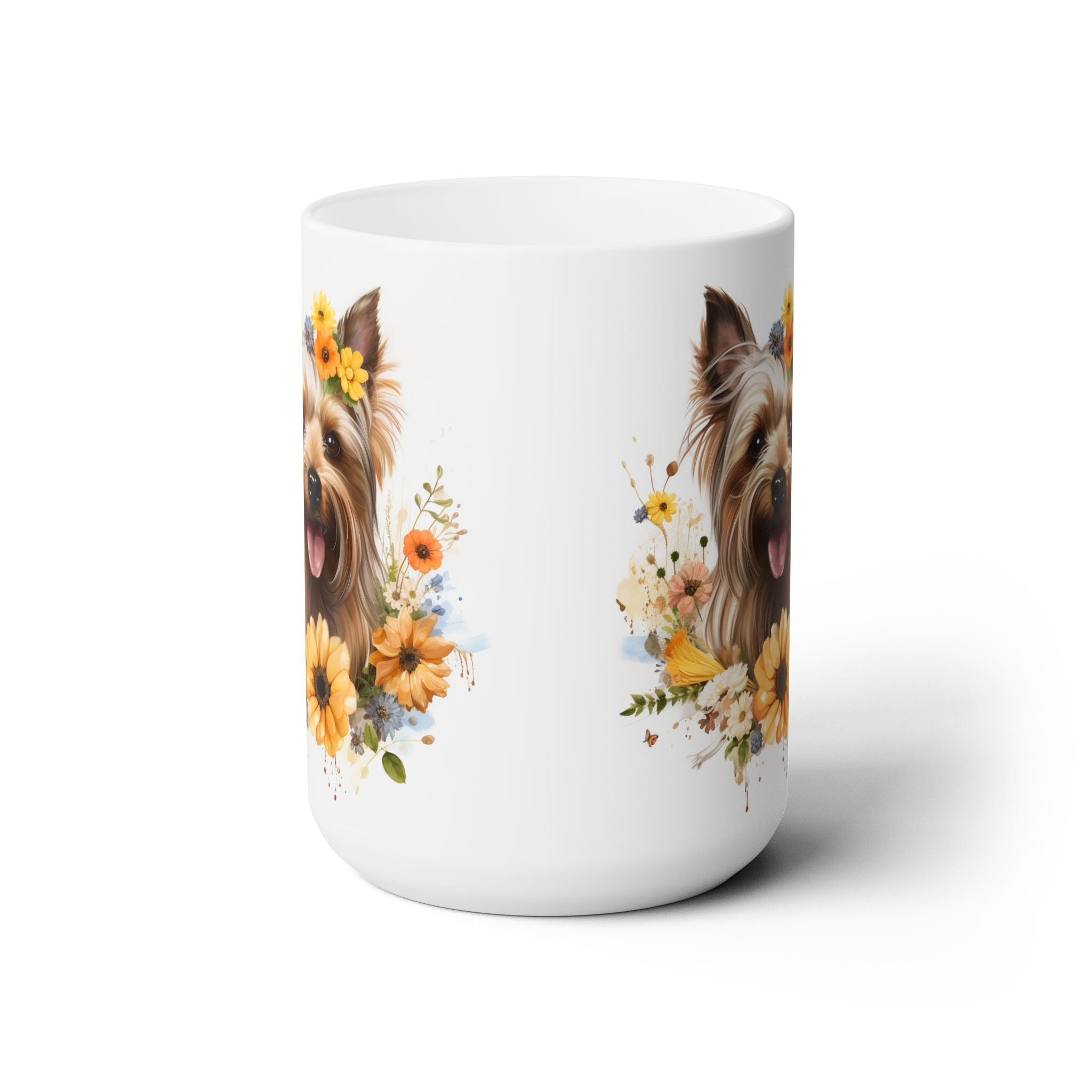 Yorkshire Terrier Floral Coffee Mug - Yorkie Lover Gift Idea - Darwin & Rose