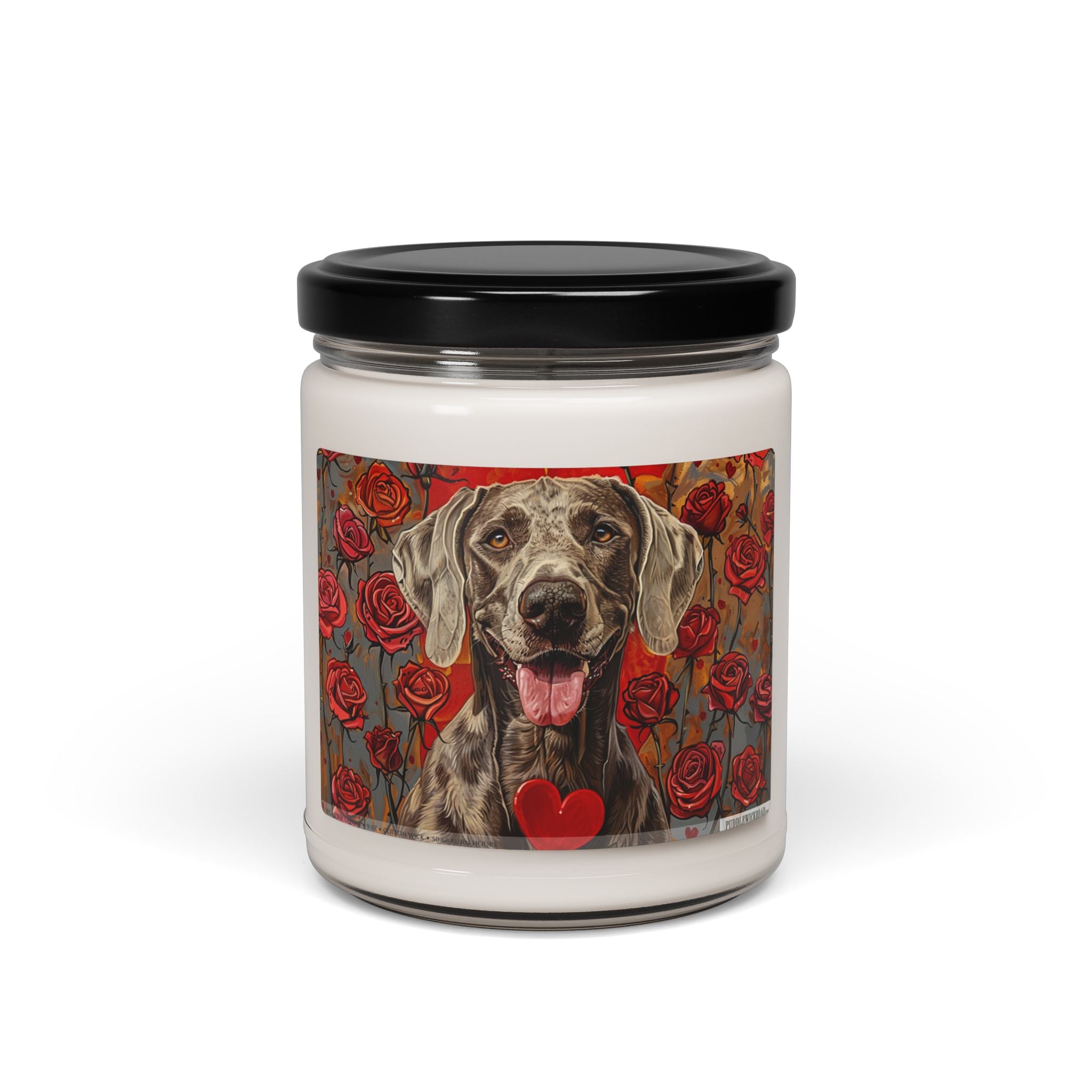 Weimaraner Rose Love Candle - Dog Lover Gift for Home Decor - Darwin & Rose