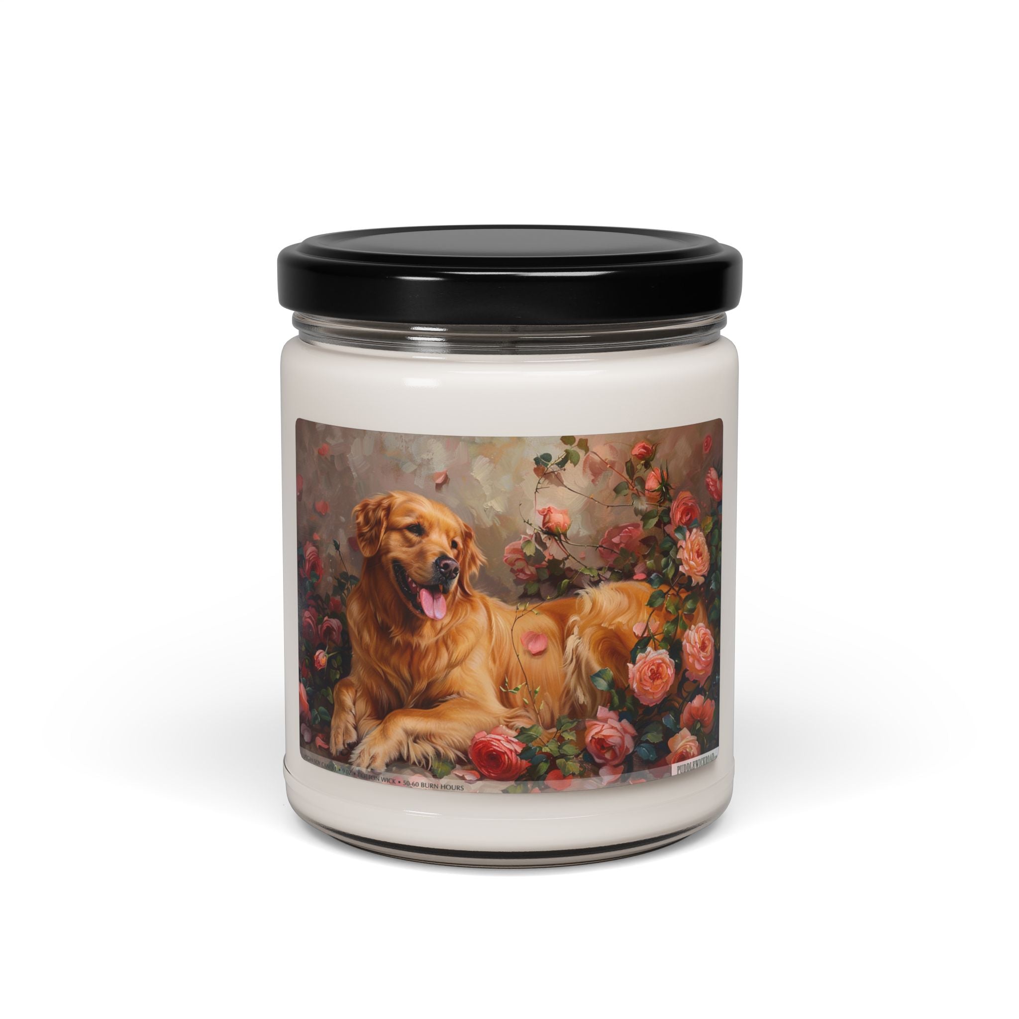 Golden Retriever Vintage Rose Candle - Pet Lover Gift - Darwin & Rose