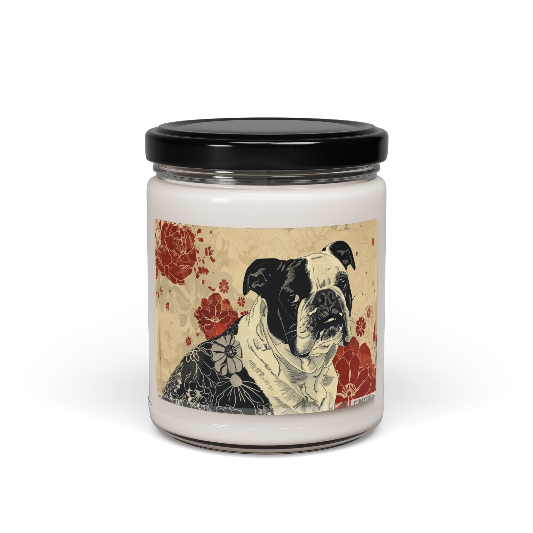 Elegant English Bulldog Candle - Vintage Art Gift for Dog Lovers - Darwin & Rose