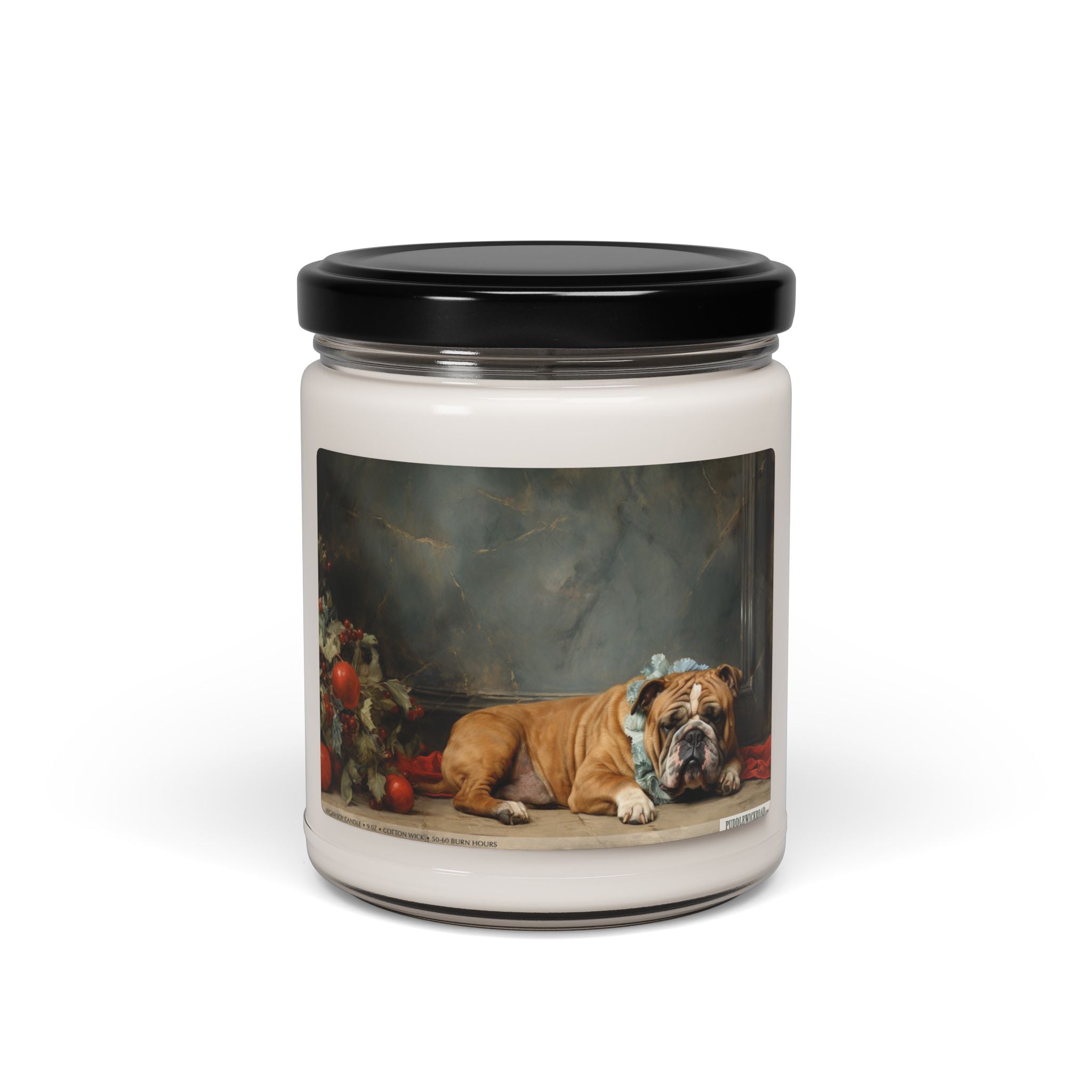 English Bulldog Vintage Art Candle - Cozy Pet Lover Gift - Darwin & Rose