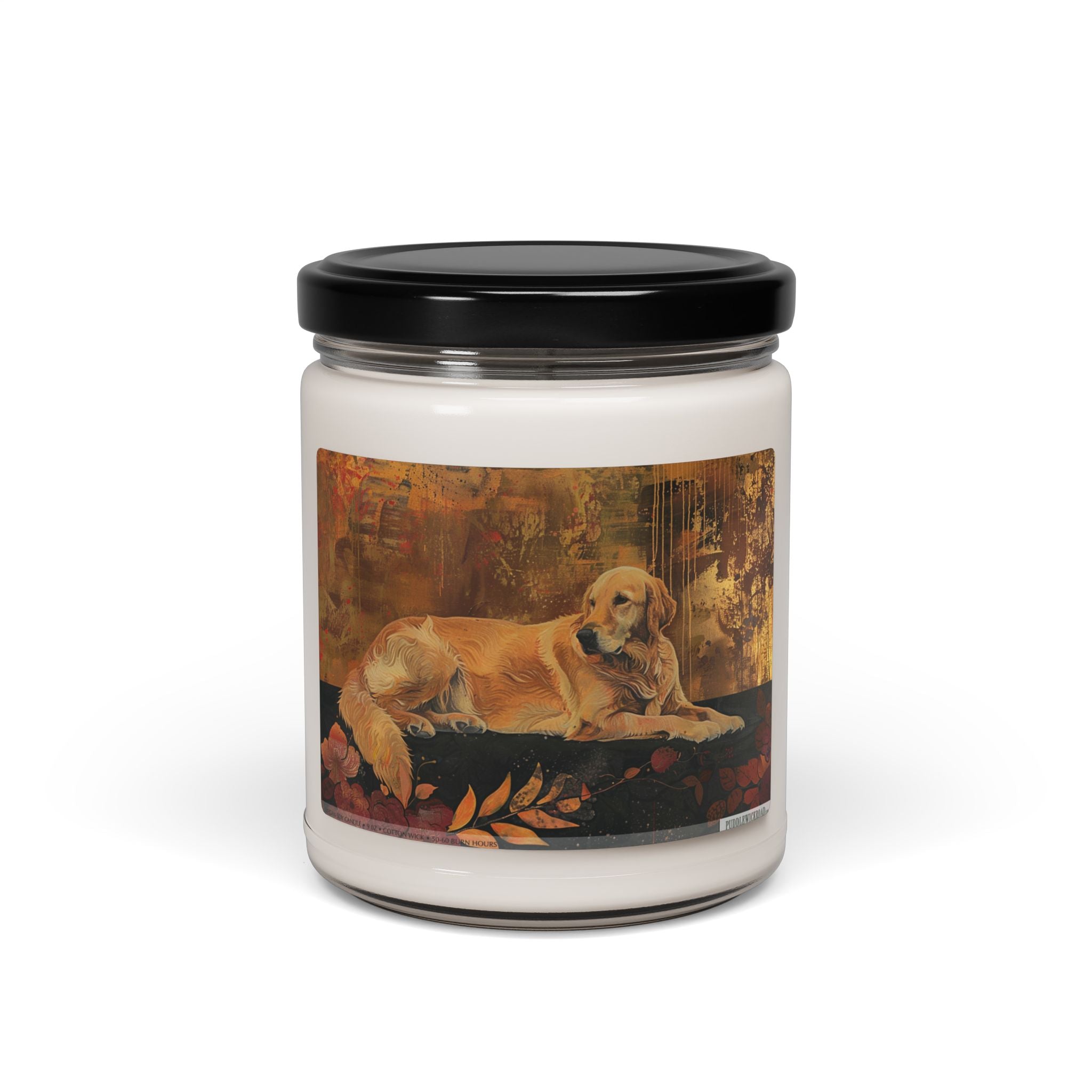 Golden Retriever Vintage Art Candle - Soy Wax Dog Lover Gift - Darwin & Rose