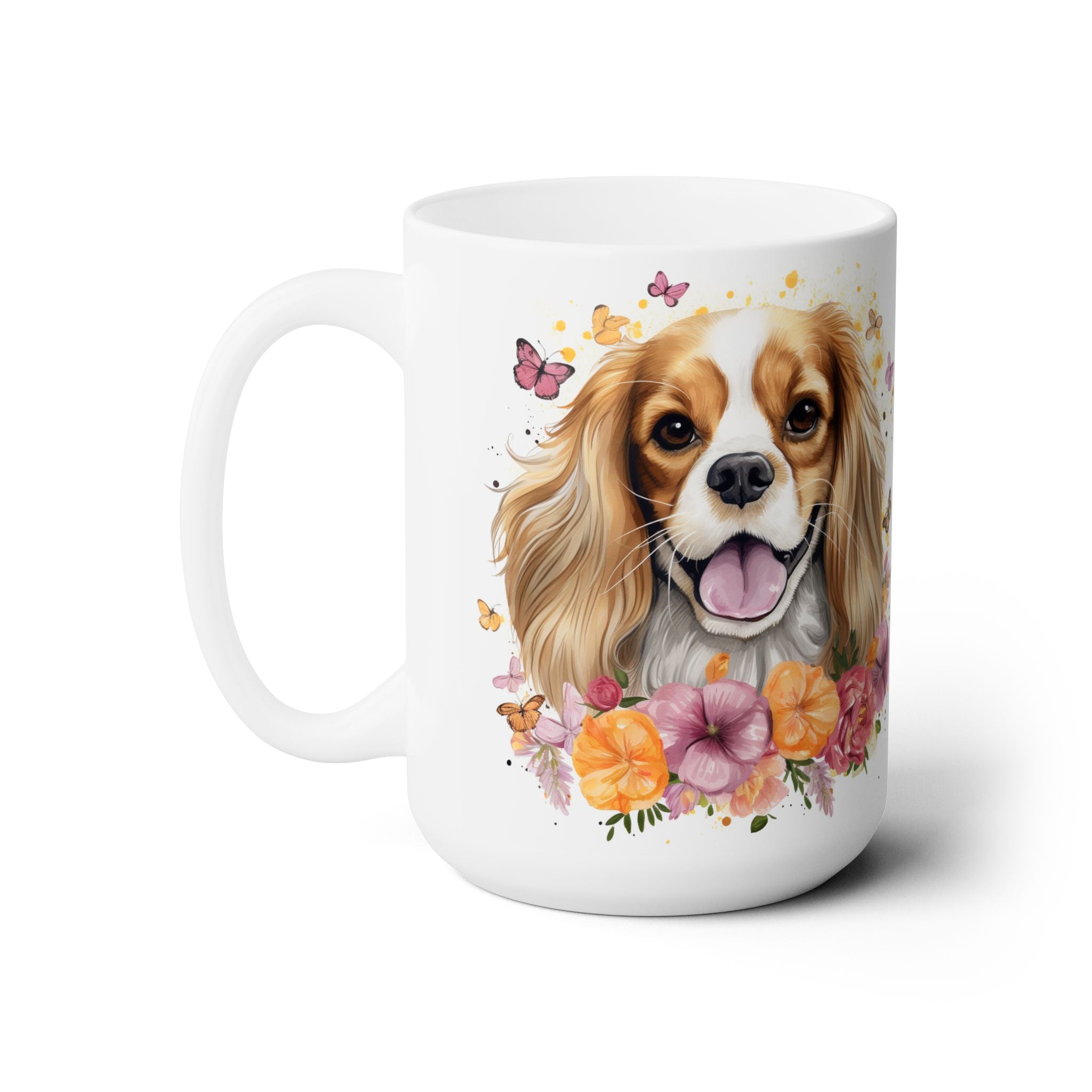 Cavalier King Charles Spaniel Floral Coffee Mug - Perfect Dog Mom Gift - Darwin & Rose