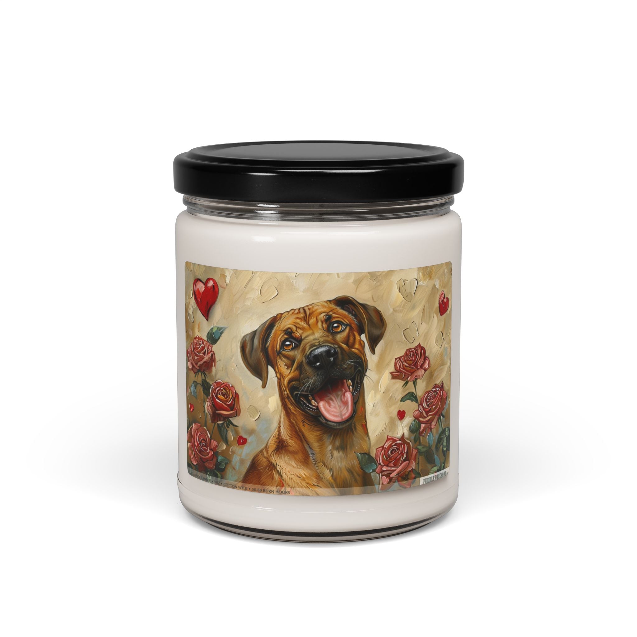 Rhodesian Ridgeback Candle with Roses - Pet Lover Gift - Darwin & Rose