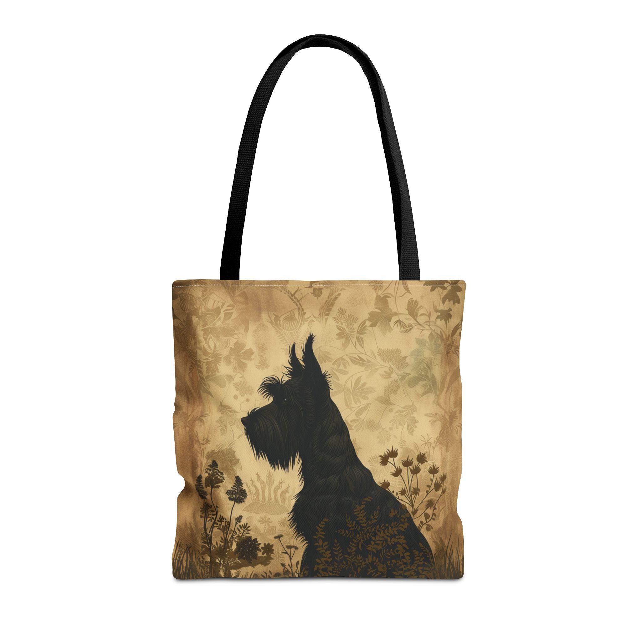 Scottish Terrier Vintage Floral Tote Bag, Elegant Eco-Friendly Design - Darwin & Rose