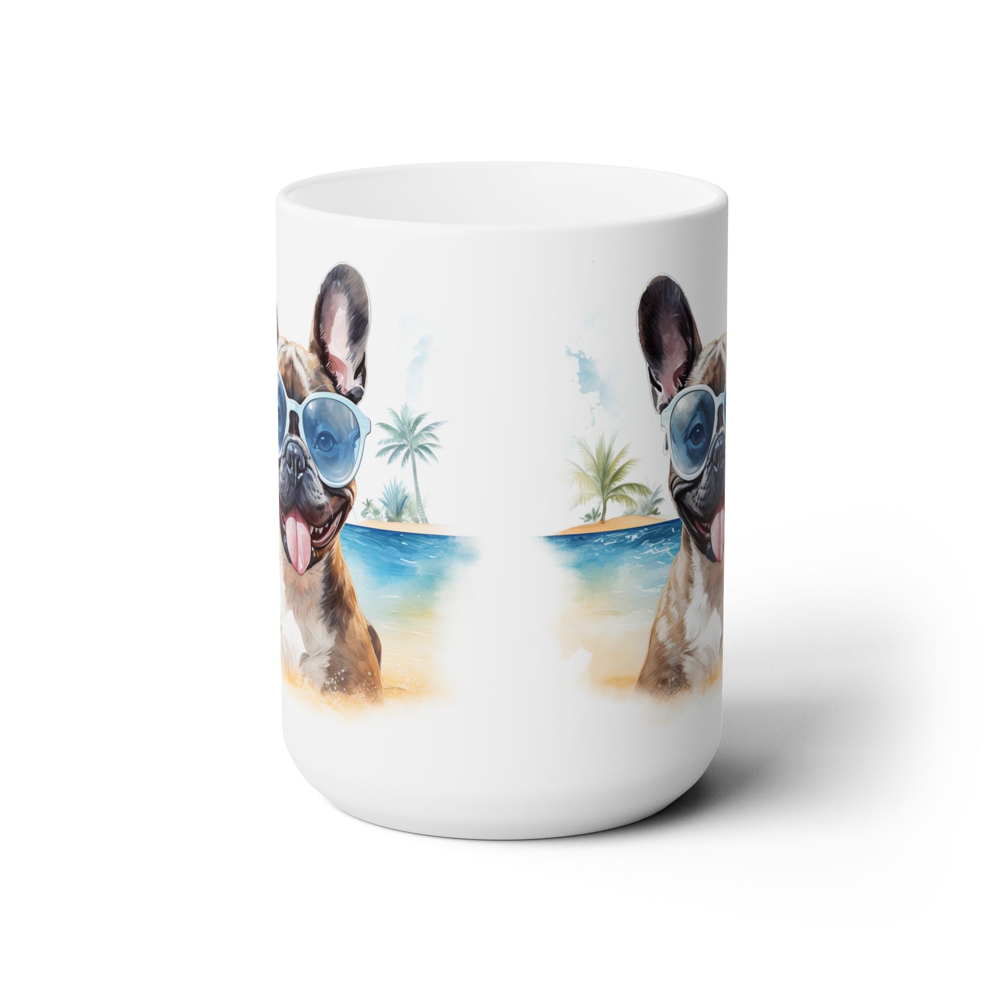 Frenchie Beach Vibes Mug - Cool French Bulldog Coffee Cup - Darwin & Rose