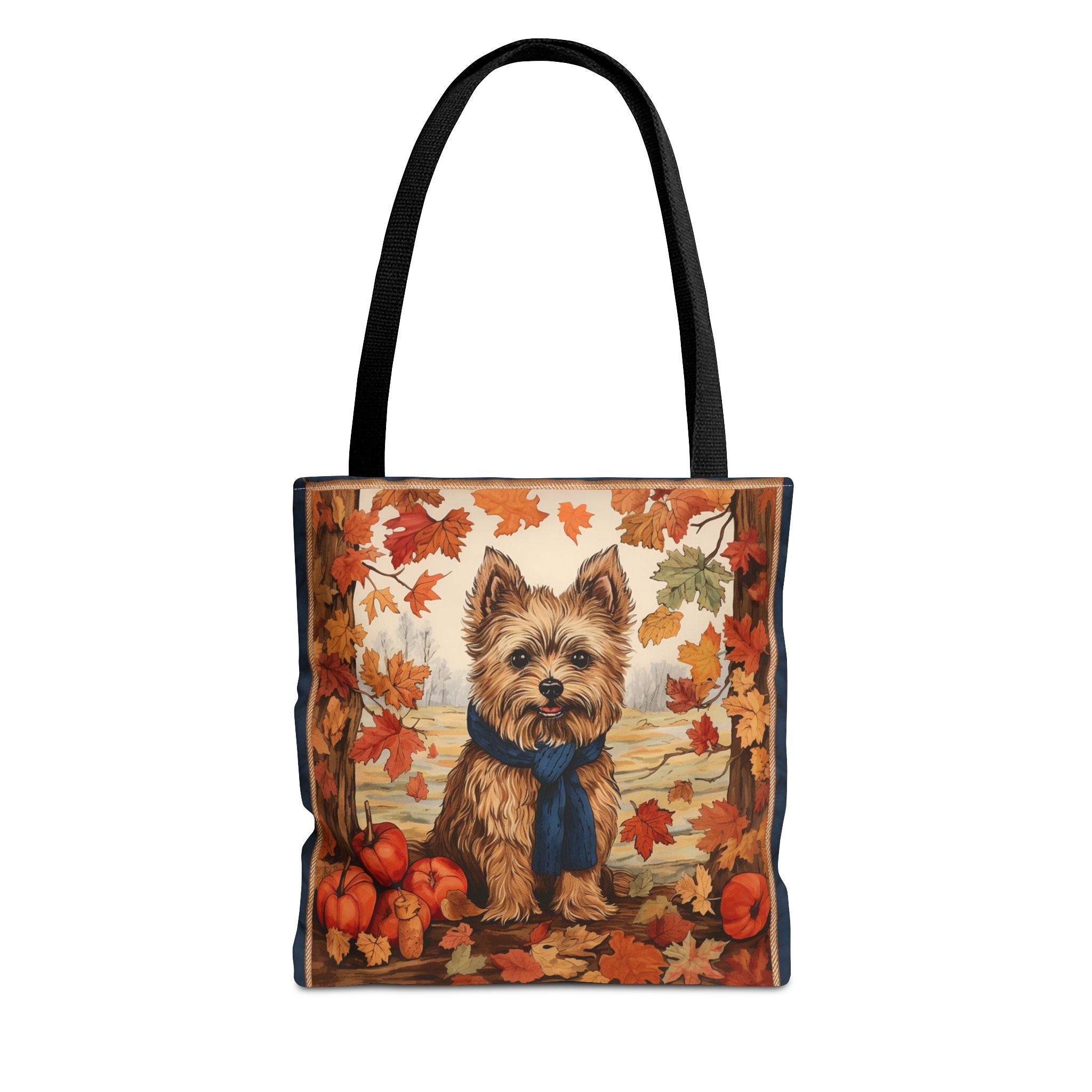 Yorkie Autumn Charm Tote Bag, Fall Leaves Design, Eco-Friendly Canvas - Darwin & Rose