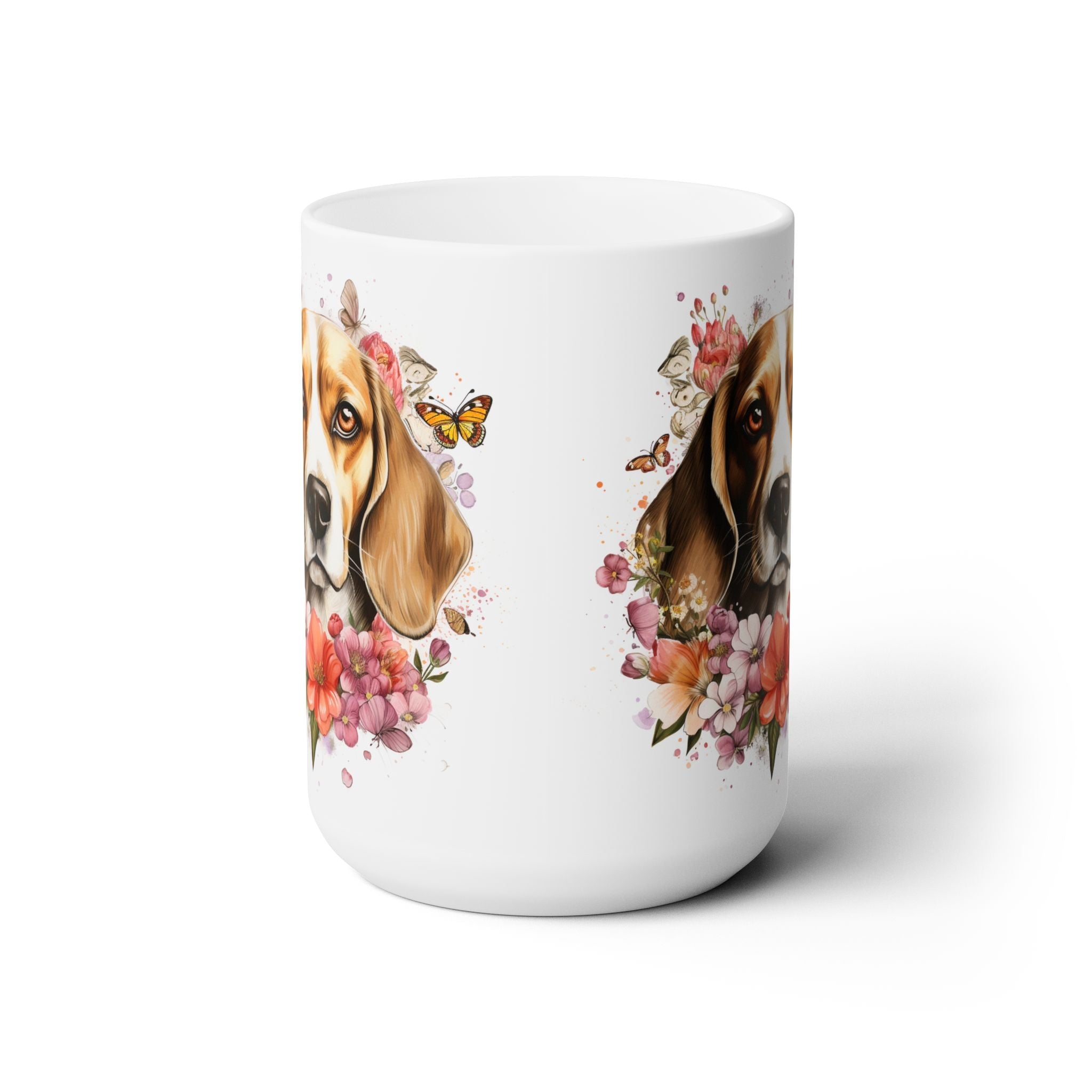Beagle Lover's Floral Coffee Mug - Perfect Dog Mom Gift - Darwin & Rose