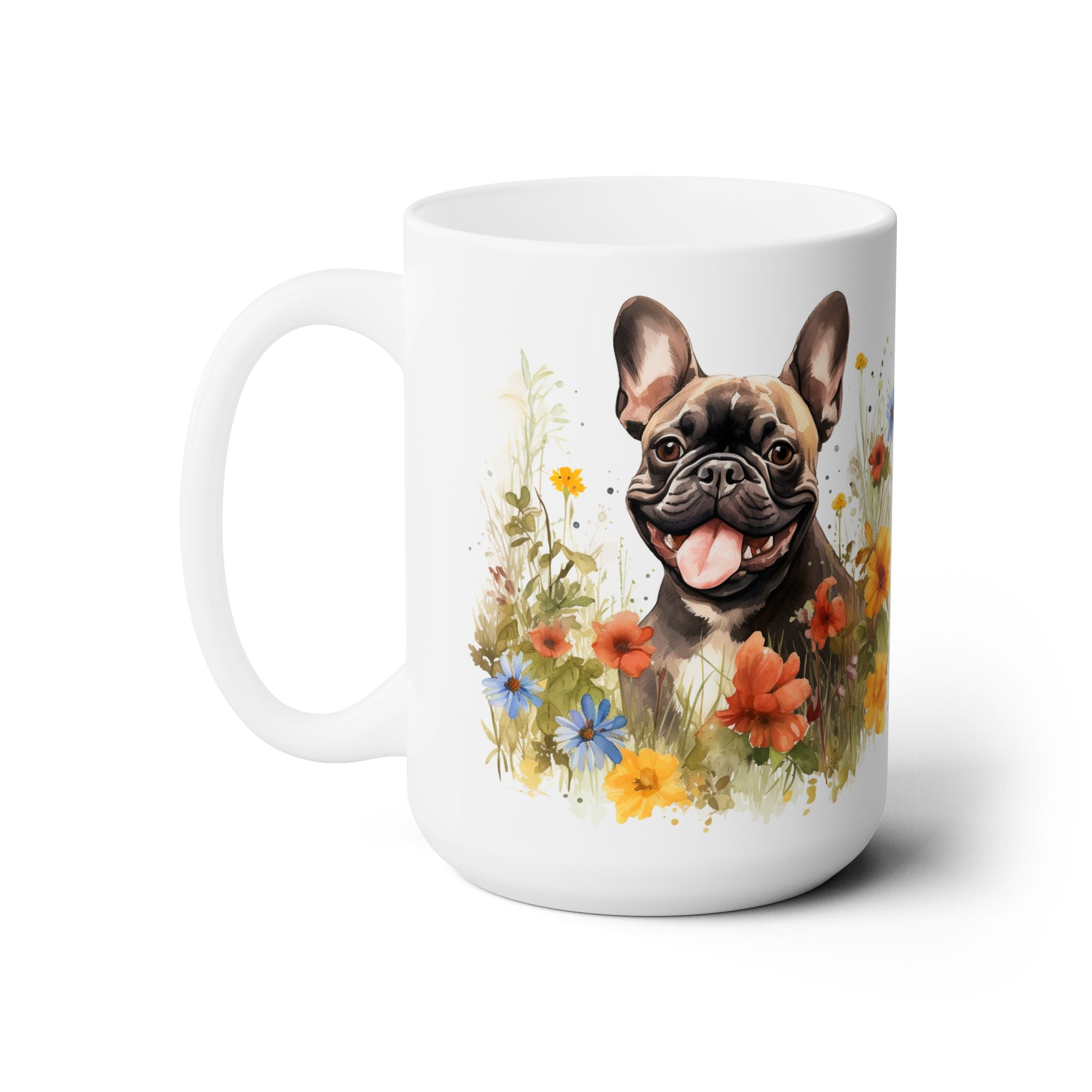 Frenchie Bliss Mug - Adorable French Bulldog Floral Coffee Cup - Darwin & Rose