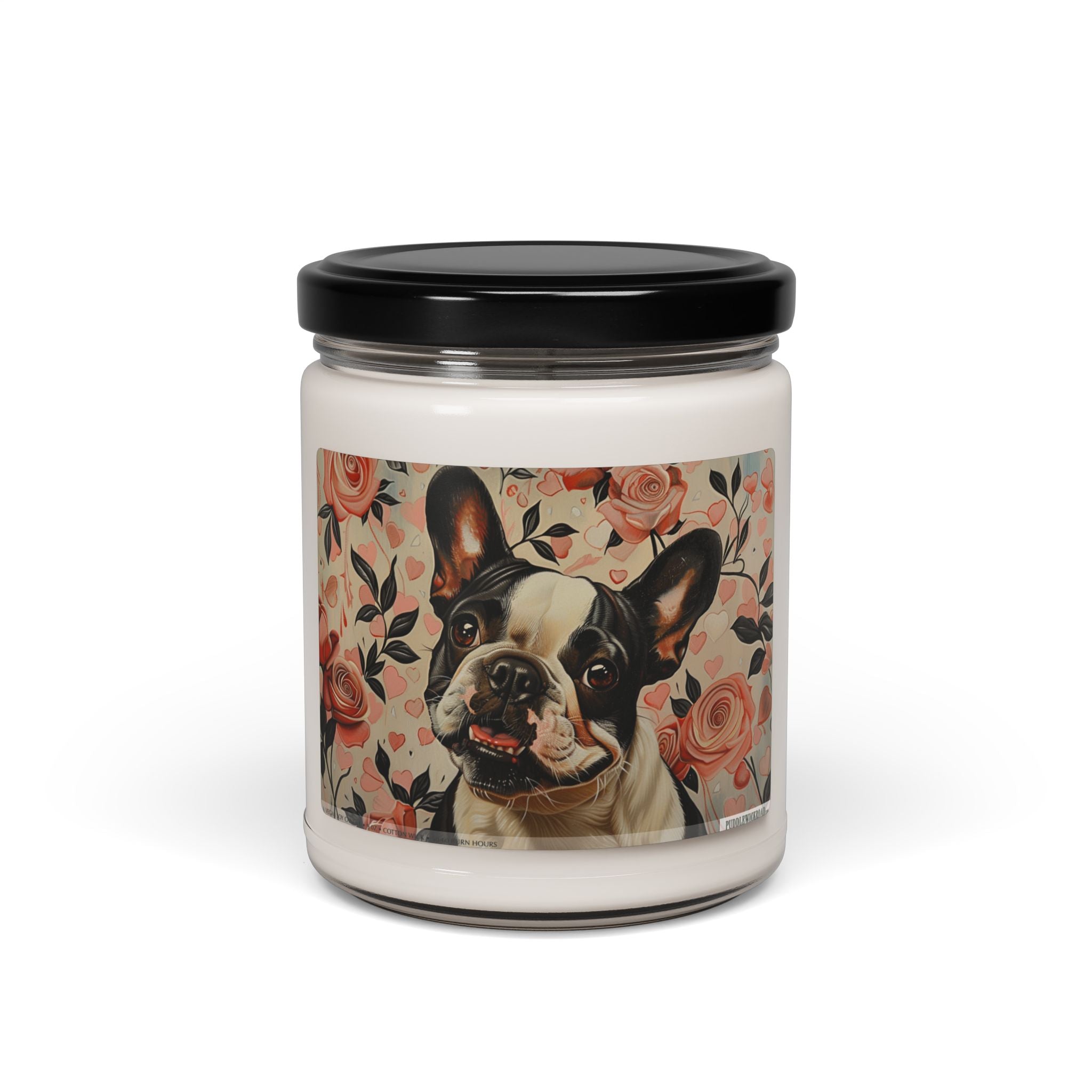 Frenchie Love Floral Candle - Pet Memorial & Dog Lover Gift - Darwin & Rose