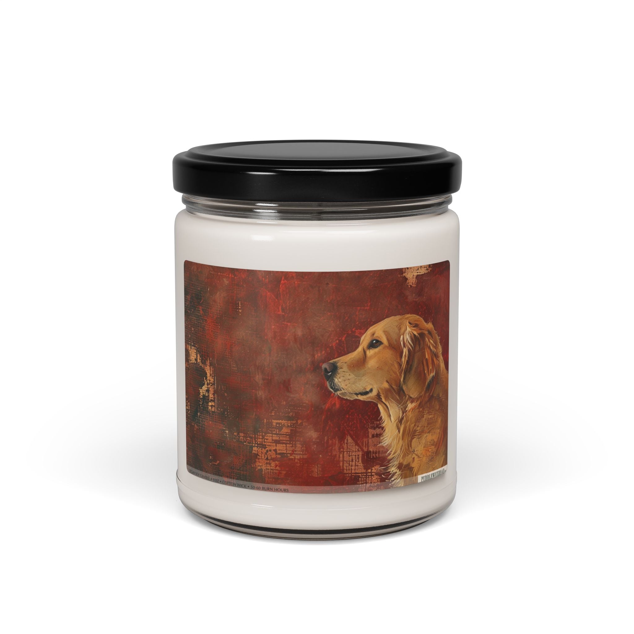 Golden Retriever Soy Candle - Vintage Art Gift for Dog Lovers - Darwin & Rose