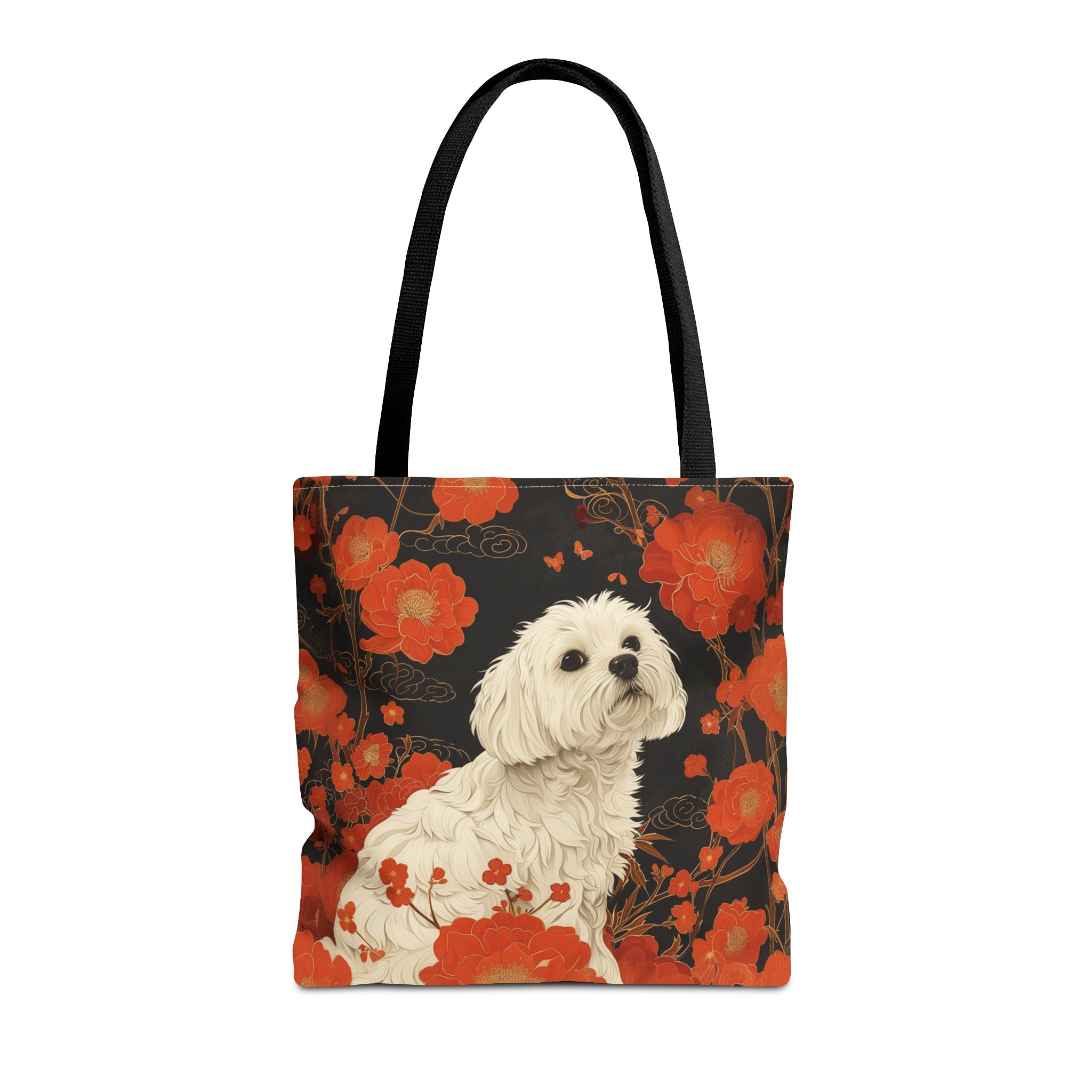 Maltese Charm Tote Bag, Floral Art Design for Dog Lovers - Darwin & Rose