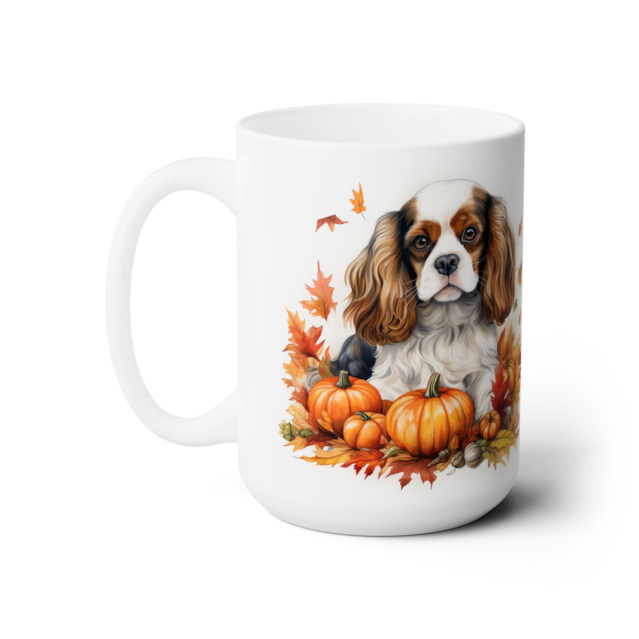 Cavie Thanksgiving Mug with Pumpkins & Fall Leaves - Darwin & Rose