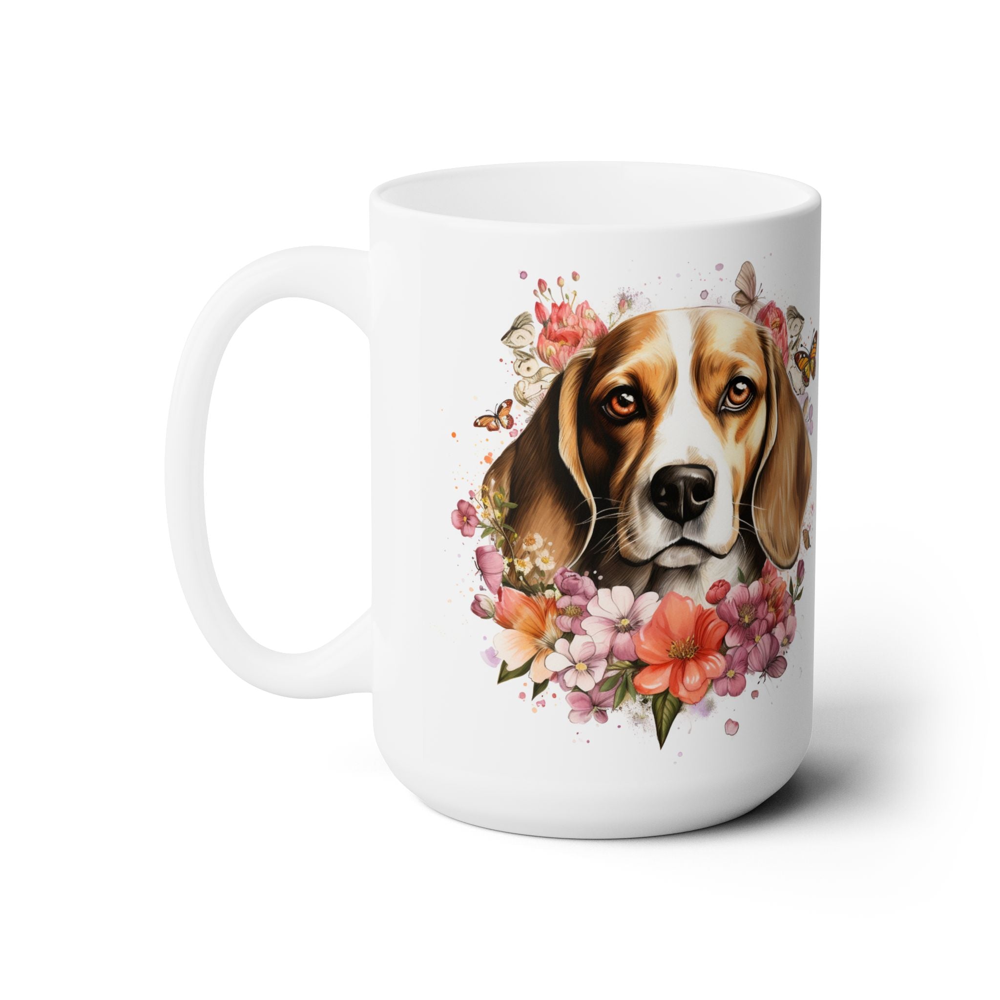 Beagle Lover's Floral Coffee Mug - Perfect Dog Mom Gift - Darwin & Rose