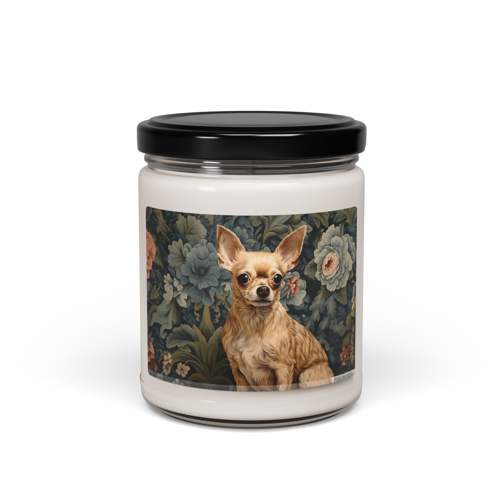 Charming Chihuahua Soy Candle - Vintage Floral Design Gift - Darwin & Rose