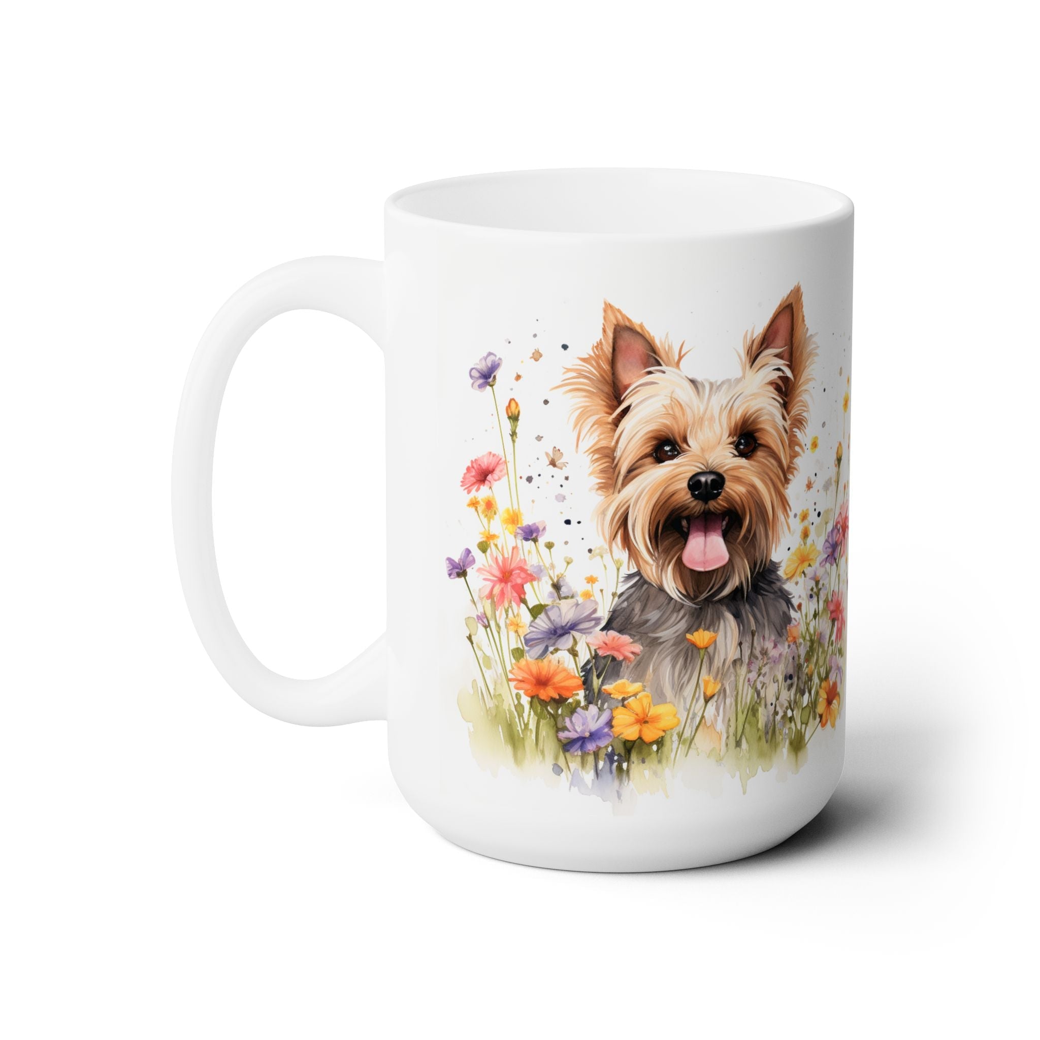 Yorkie Bliss Mug - Yorkshire Terrier Floral Coffee Cup Gift - Darwin & Rose