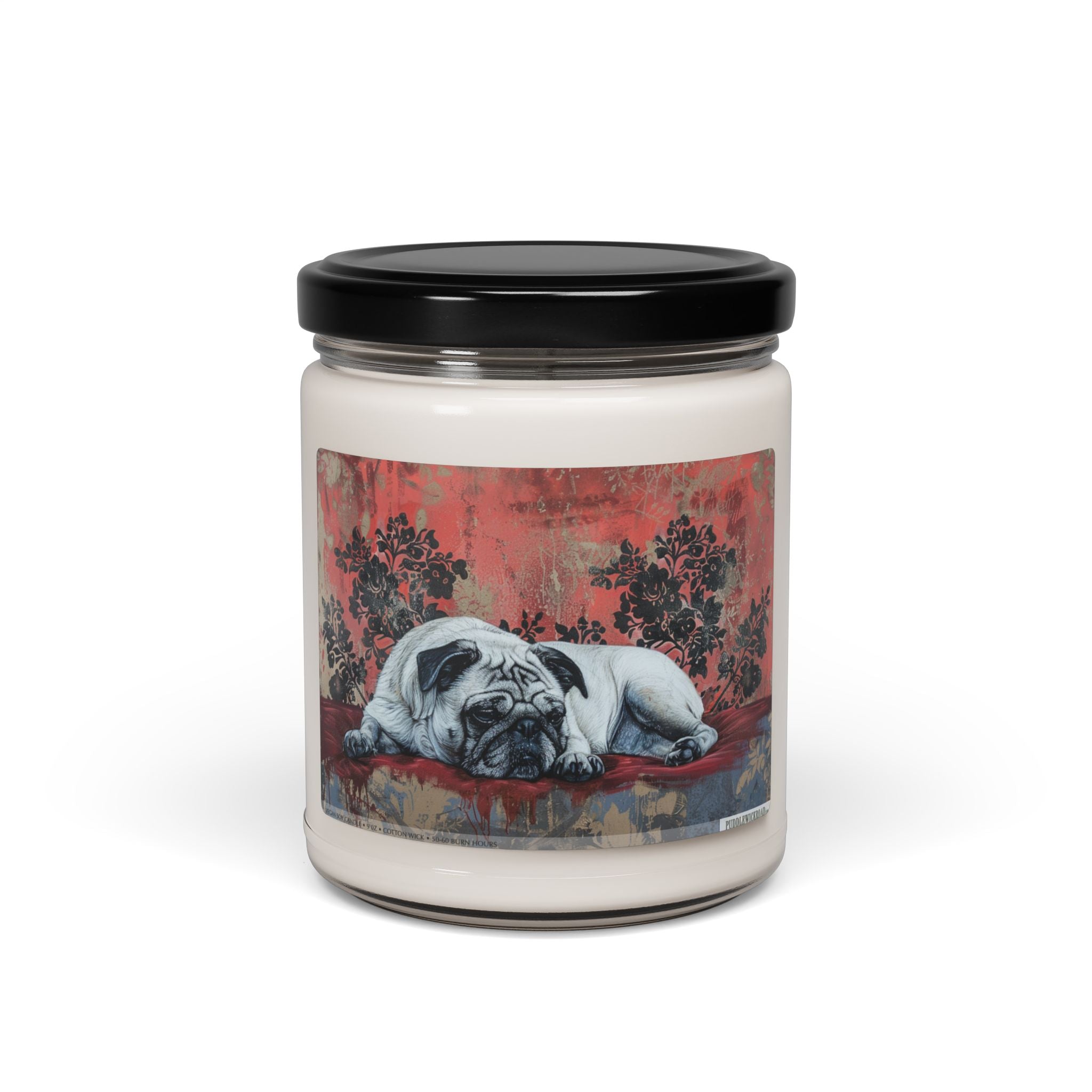 Pug Lover's Vintage Scented Candle - Cozy Dog Dad Gift - Darwin & Rose