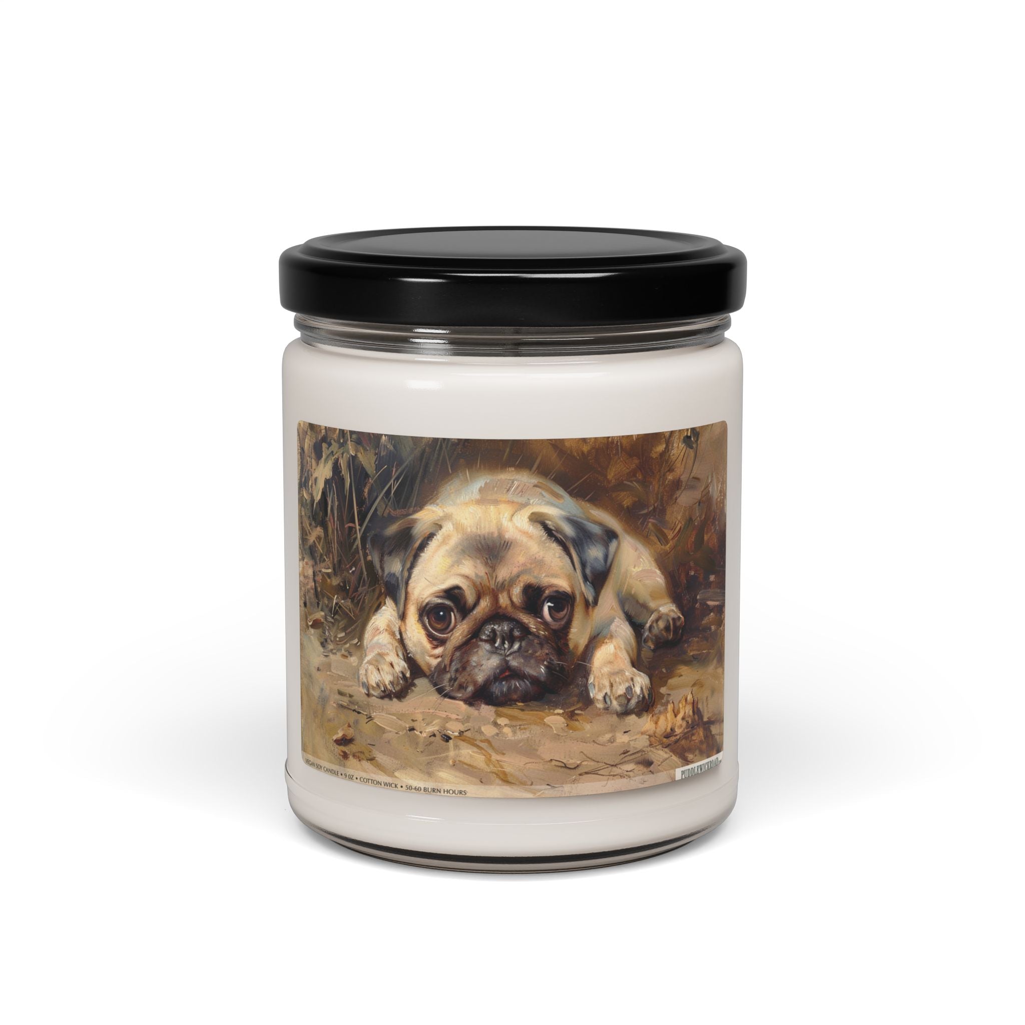 Cozy Pug Soy Candle - Adorable Dog Lover Gift & Memorial Candle - Darwin & Rose