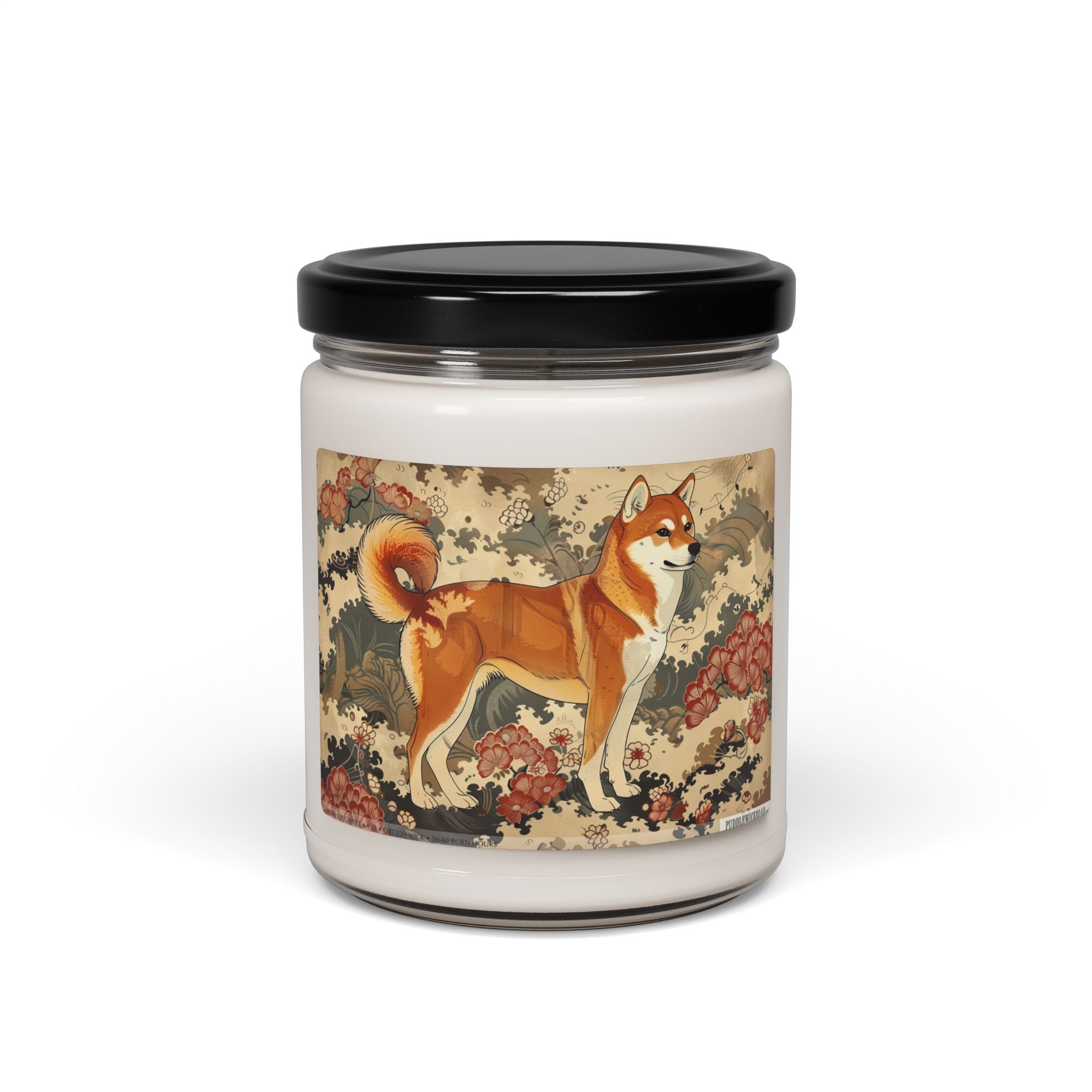Shiba Inu Vintage Art Candle - Soy Wax Gift for Dog Lovers - Darwin & Rose