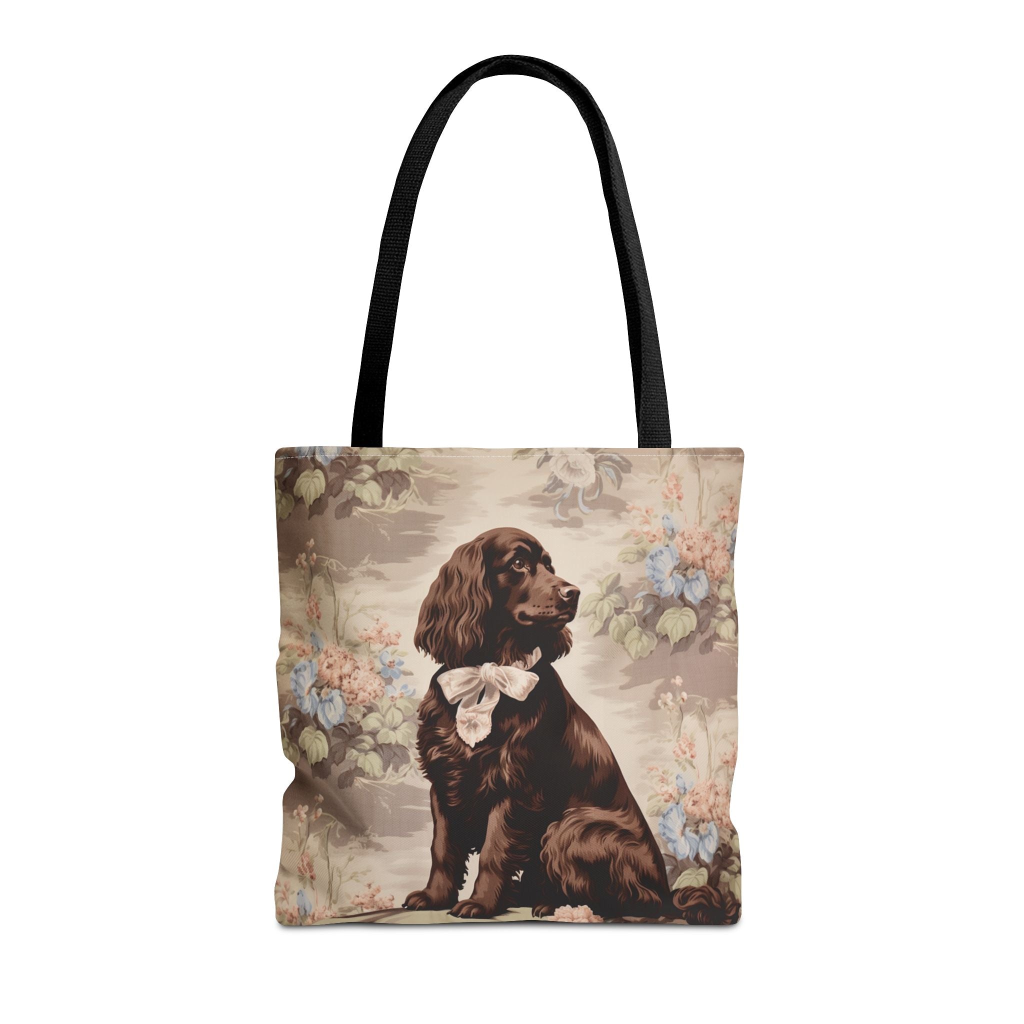 Chocolate Cocker Spaniel Tote Bag - Floral Vintage Design - Darwin & Rose