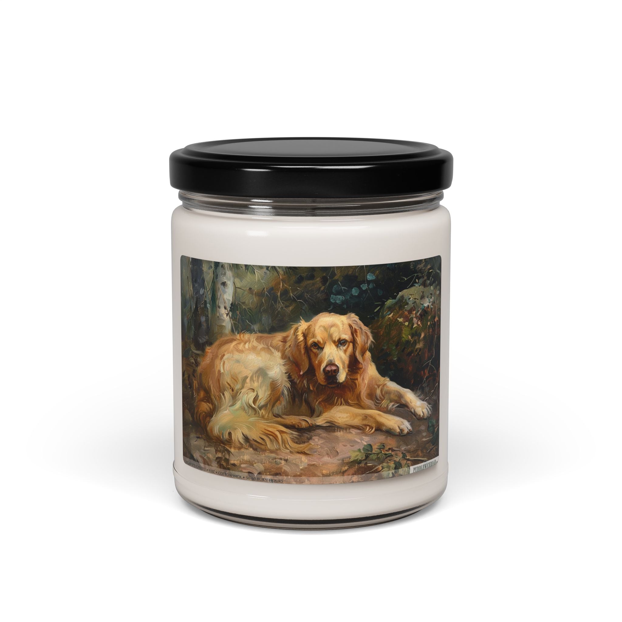 Golden Retriever Rustic Art Soy Candle - Pet Lover Gift - Darwin & Rose