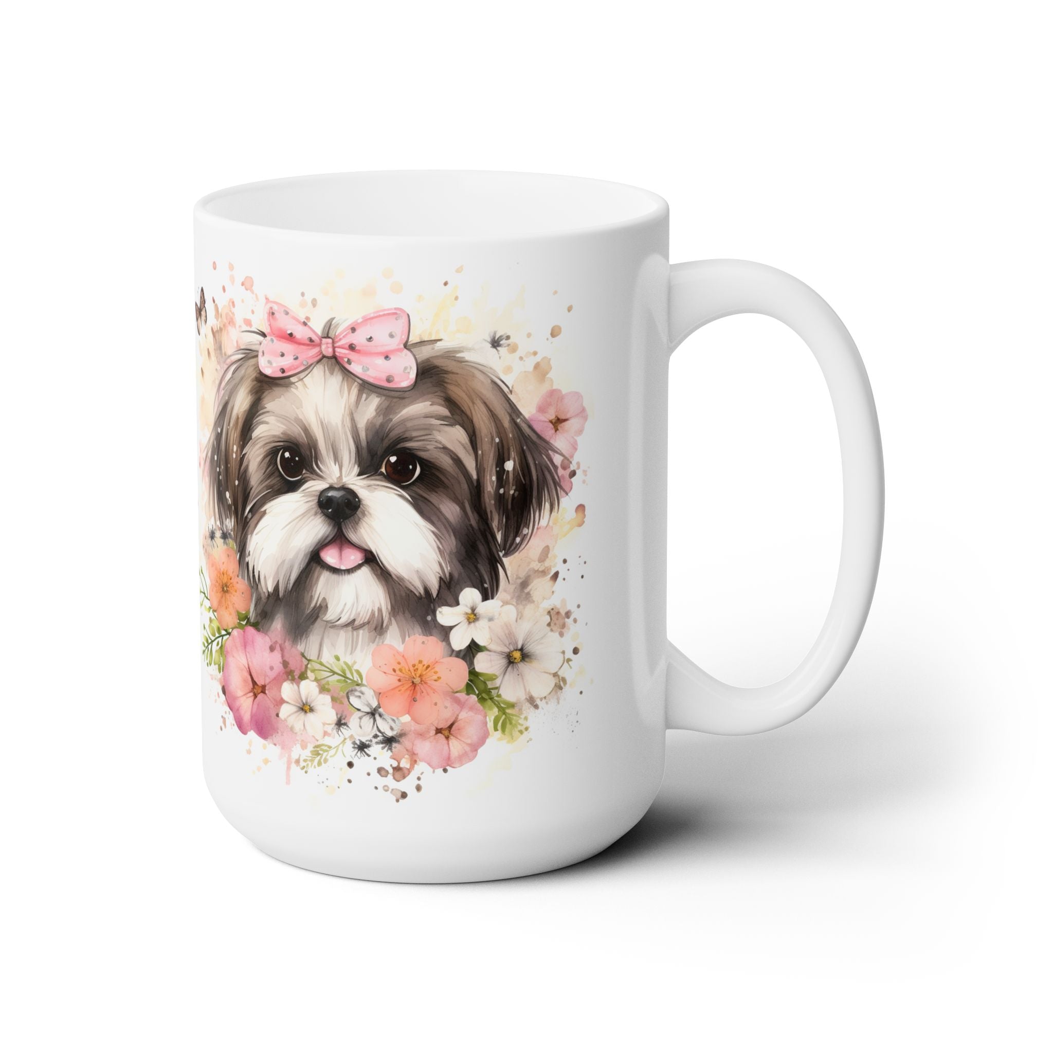 Shih Tzu Floral Coffee Mug - Gift for Dog Lovers, Pet Parents - Darwin & Rose