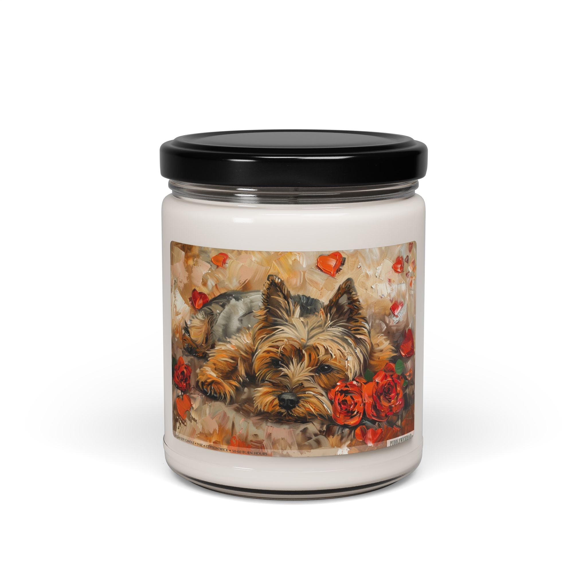 Yorkie Bliss Candle - Vintage Pet Art Memorial Gift for Dog Lovers - Darwin & Rose
