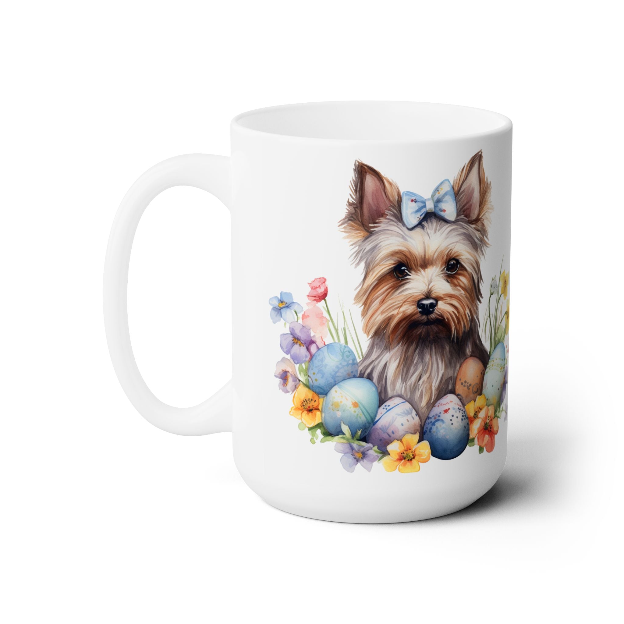 Yorkshire Terrier Easter Coffee Cup - Yorkie Lover Gift with Spring Charm - Darwin & Rose