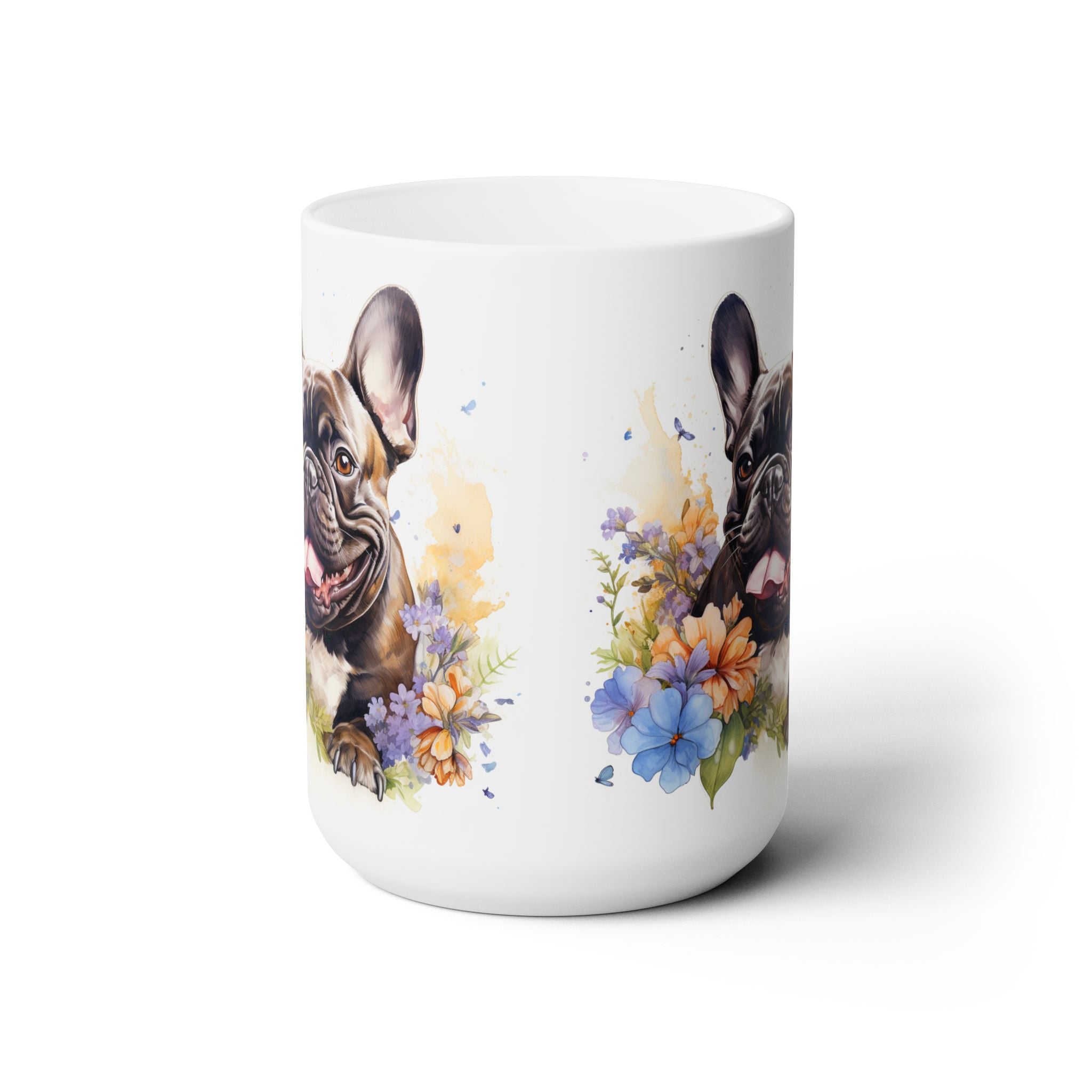 Frenchie Bliss Mug - Adorable French Bulldog Floral Design - Darwin & Rose