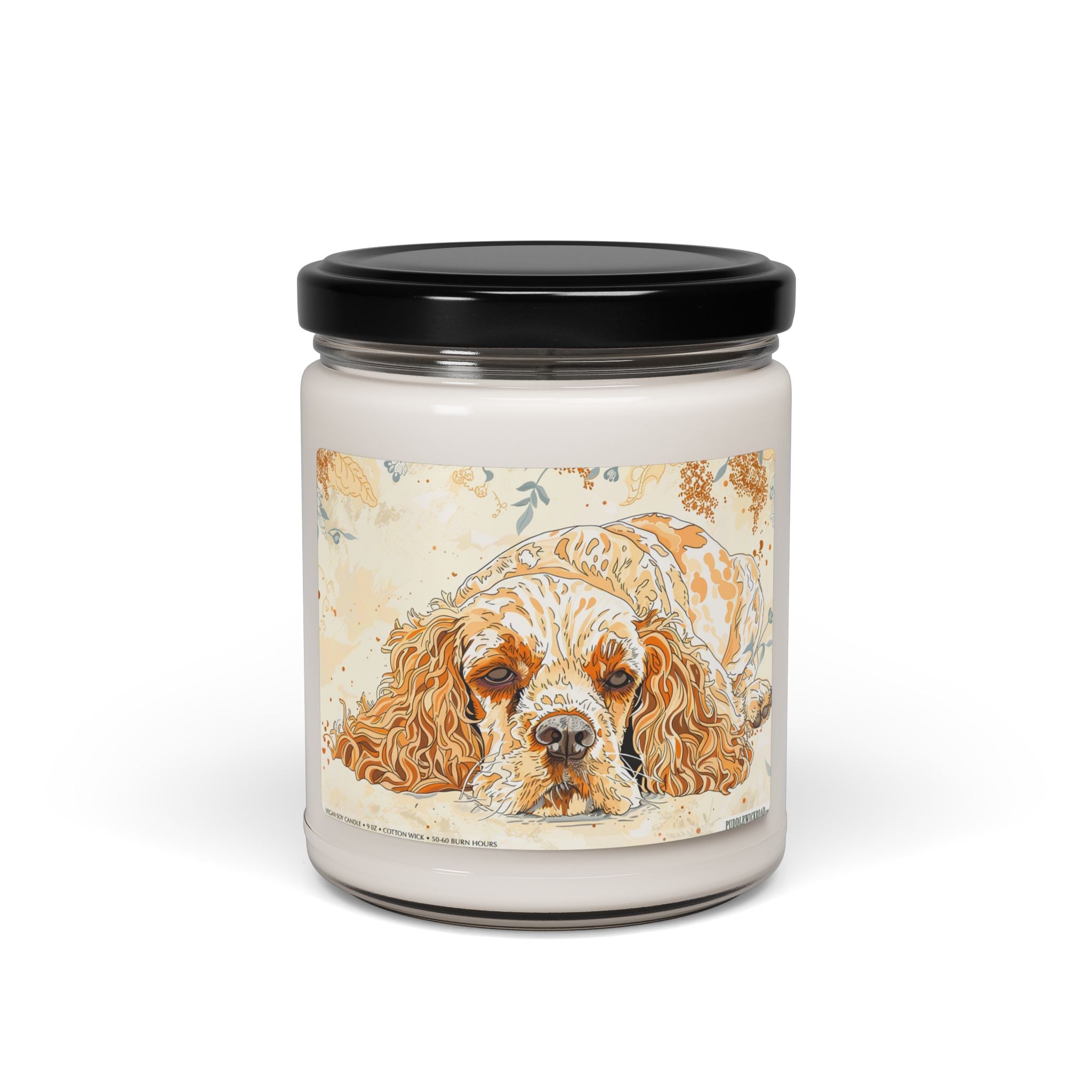 Cocker Spaniel Tribute Candle - Vintage Art Soy Gift for Pet Lovers - Darwin & Rose
