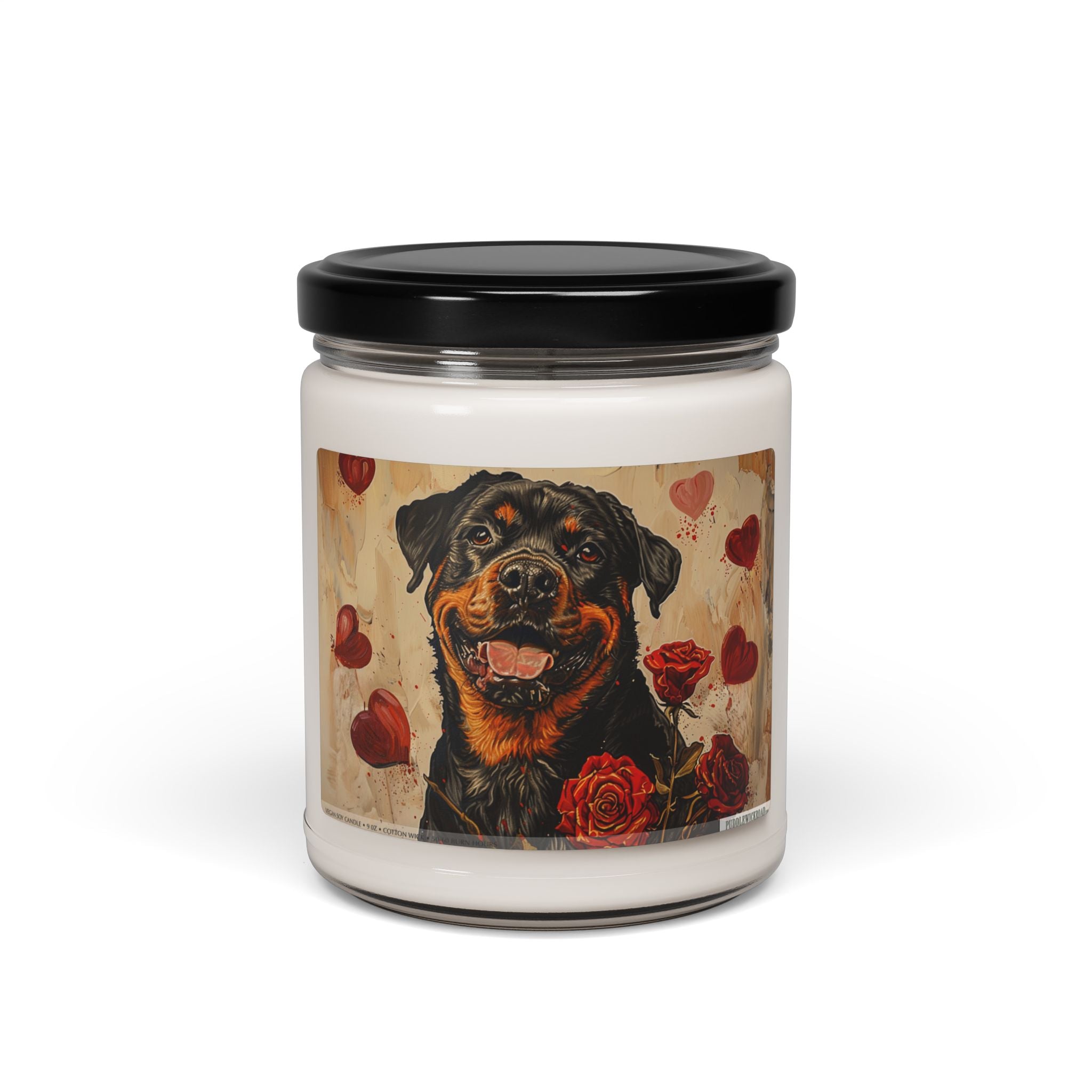Rottweiler Romance Candle - Heartwarming Gift for Dog Lovers - Darwin & Rose
