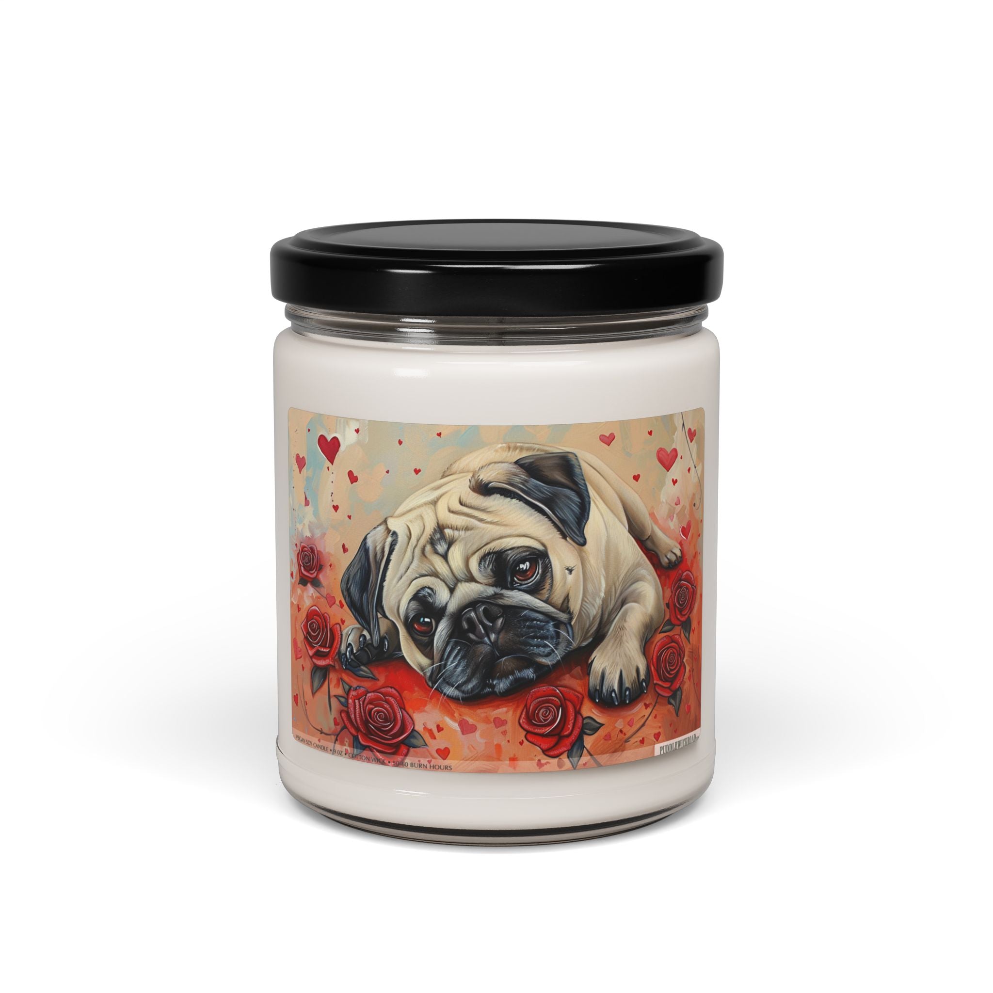 Pug Love Memorial Soy Candle - Heartfelt Gift for Dog Lovers - Darwin & Rose