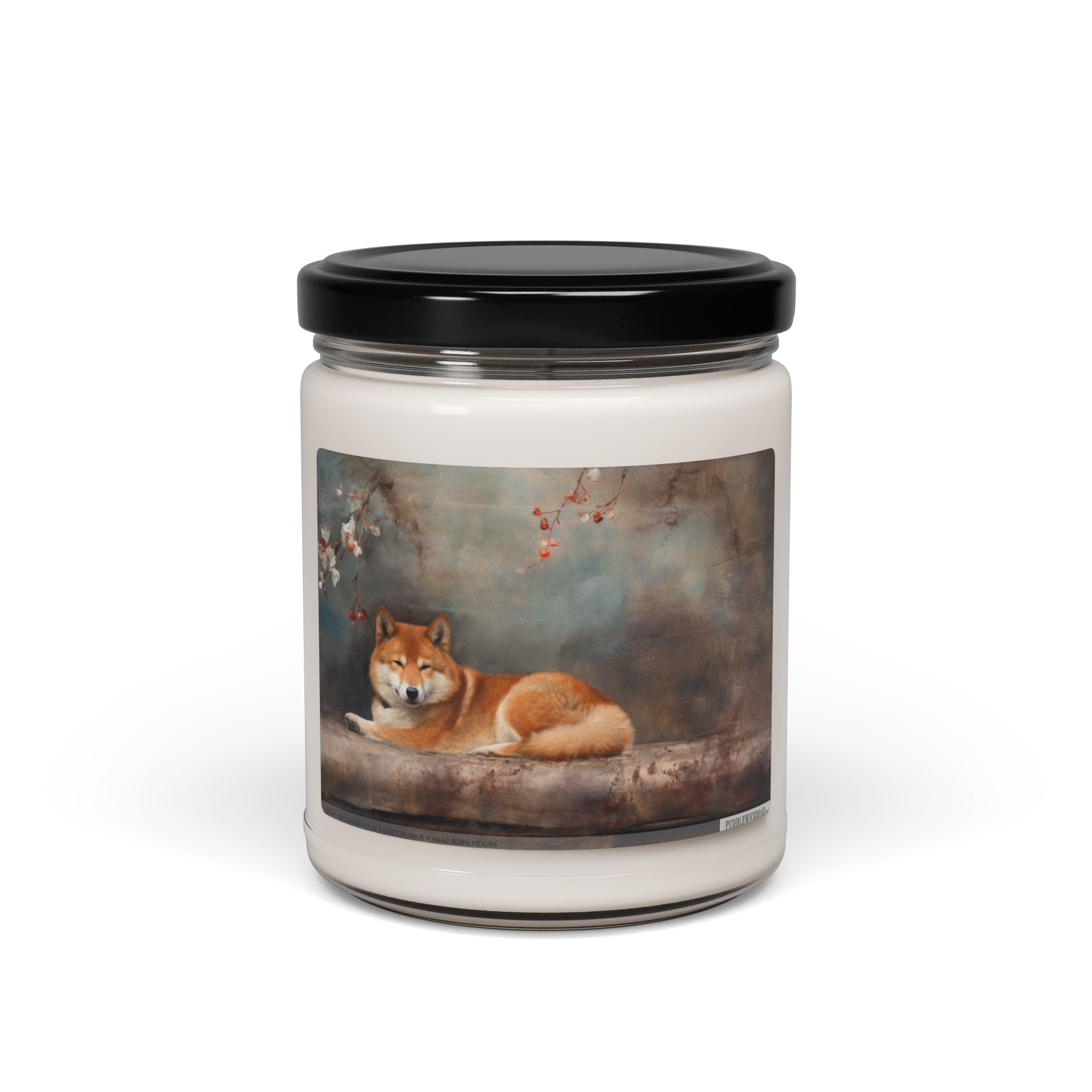 Tranquil Shiba Inu Candle - Vintage Art Design for Dog Lovers - Darwin & Rose