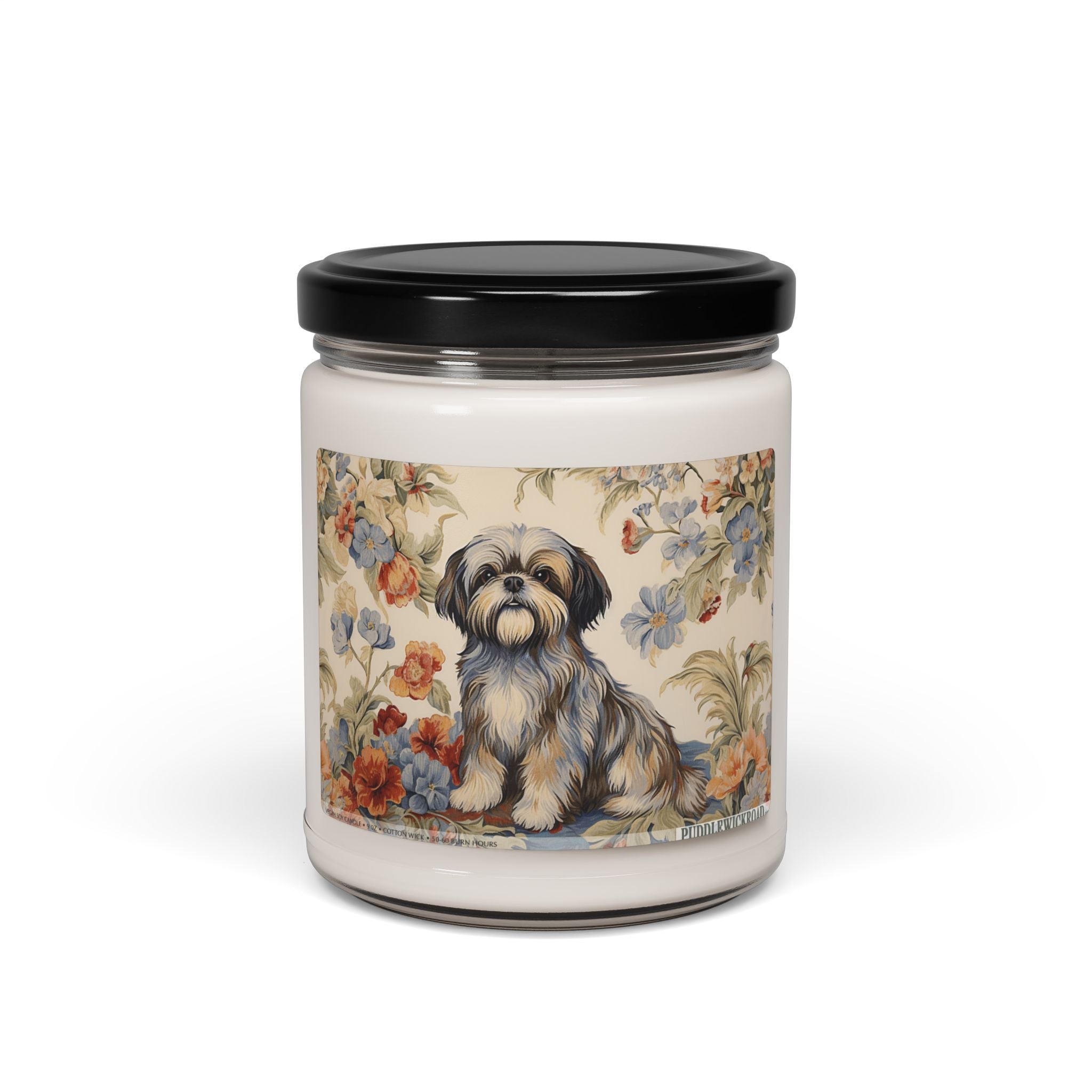 Shih Tzu Vintage Floral Candle - Pet Lover Gift - Darwin & Rose